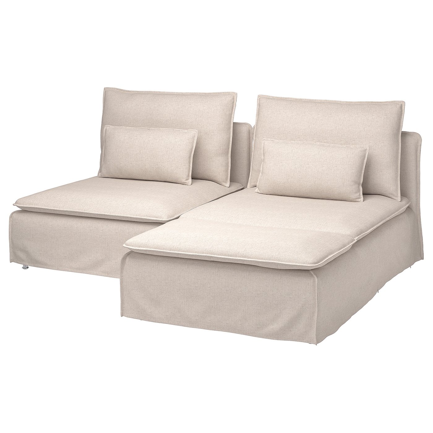IKEA SÖDERHAMN Sofa 2-os. z leżanką, Gransel naturalny, Wysokość z poduchami oparcia: 83 cm