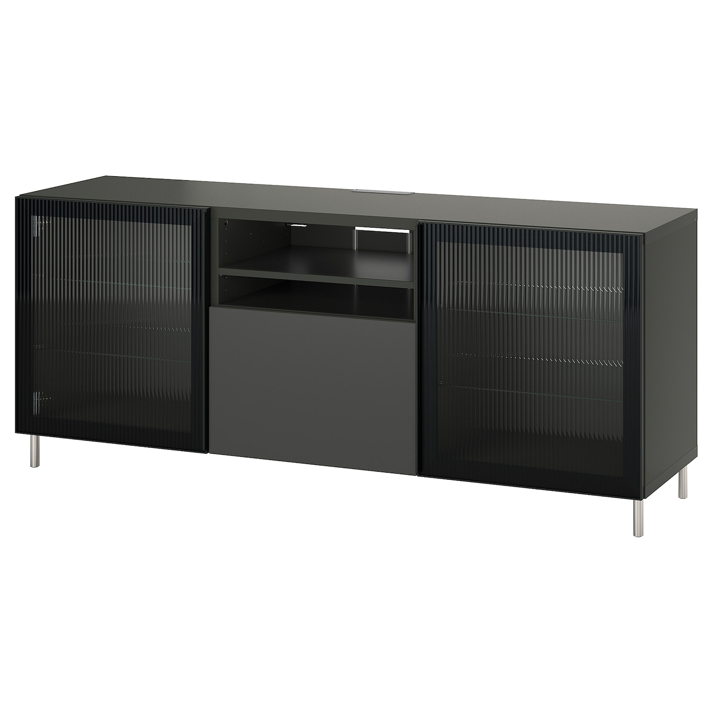 IKEA BESTÅ ława TV z szufladami, ciemnoszary Lappviken/Fällsvik antracyt, 180x42x74 cm
