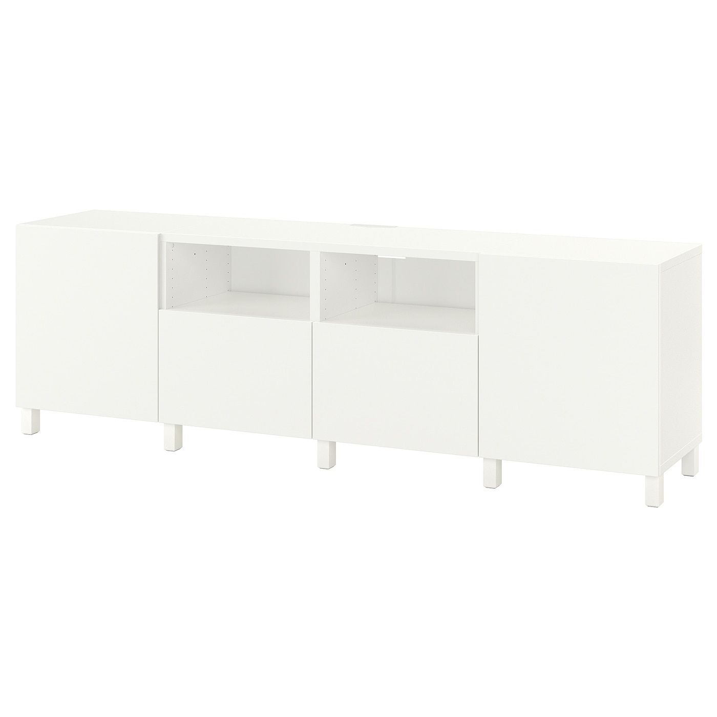 IKEA BESTÅ ława TV z drzwiami i szufladami, biały/Lappviken/Stubbarp biały, 240x42x74 cm