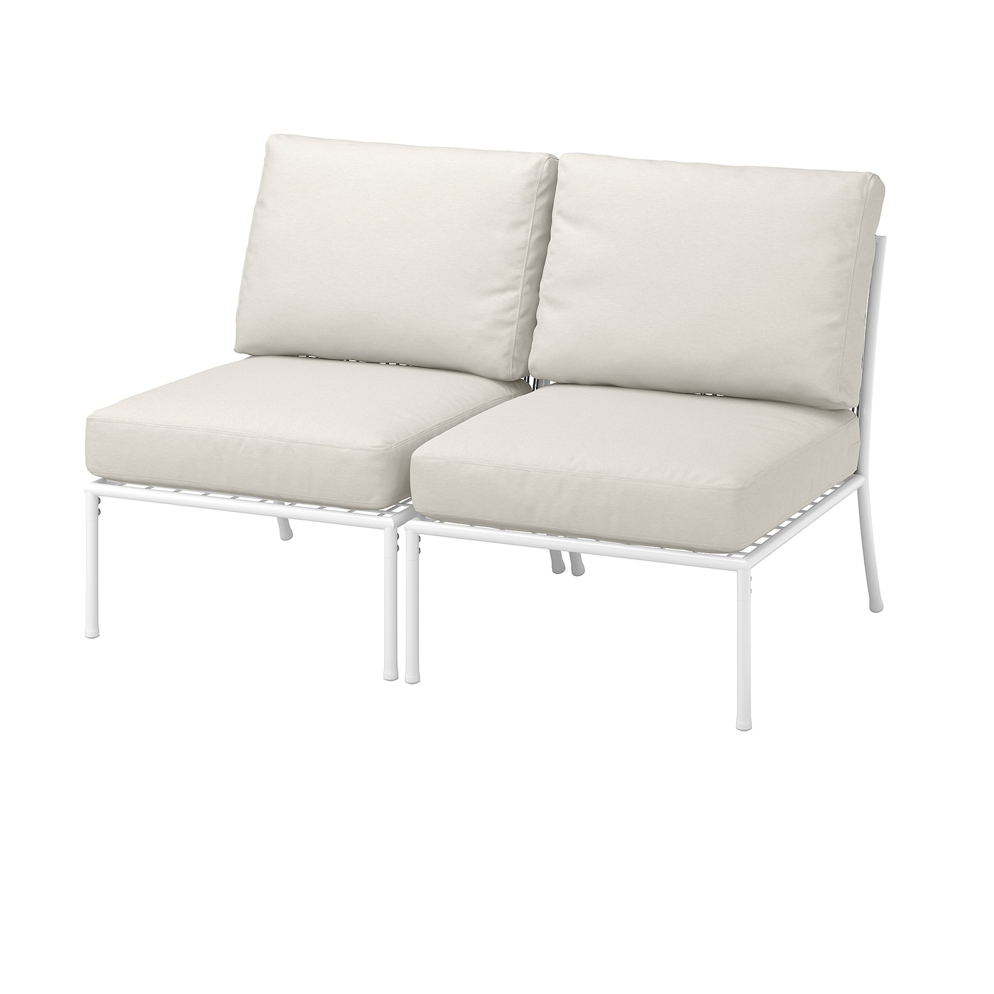IKEA SEGERÖN sofa 2-osobowa, na zewnątrz, biały/beżowy/Frösön/Duvholmen beżowy, Szerokość: 124 cm