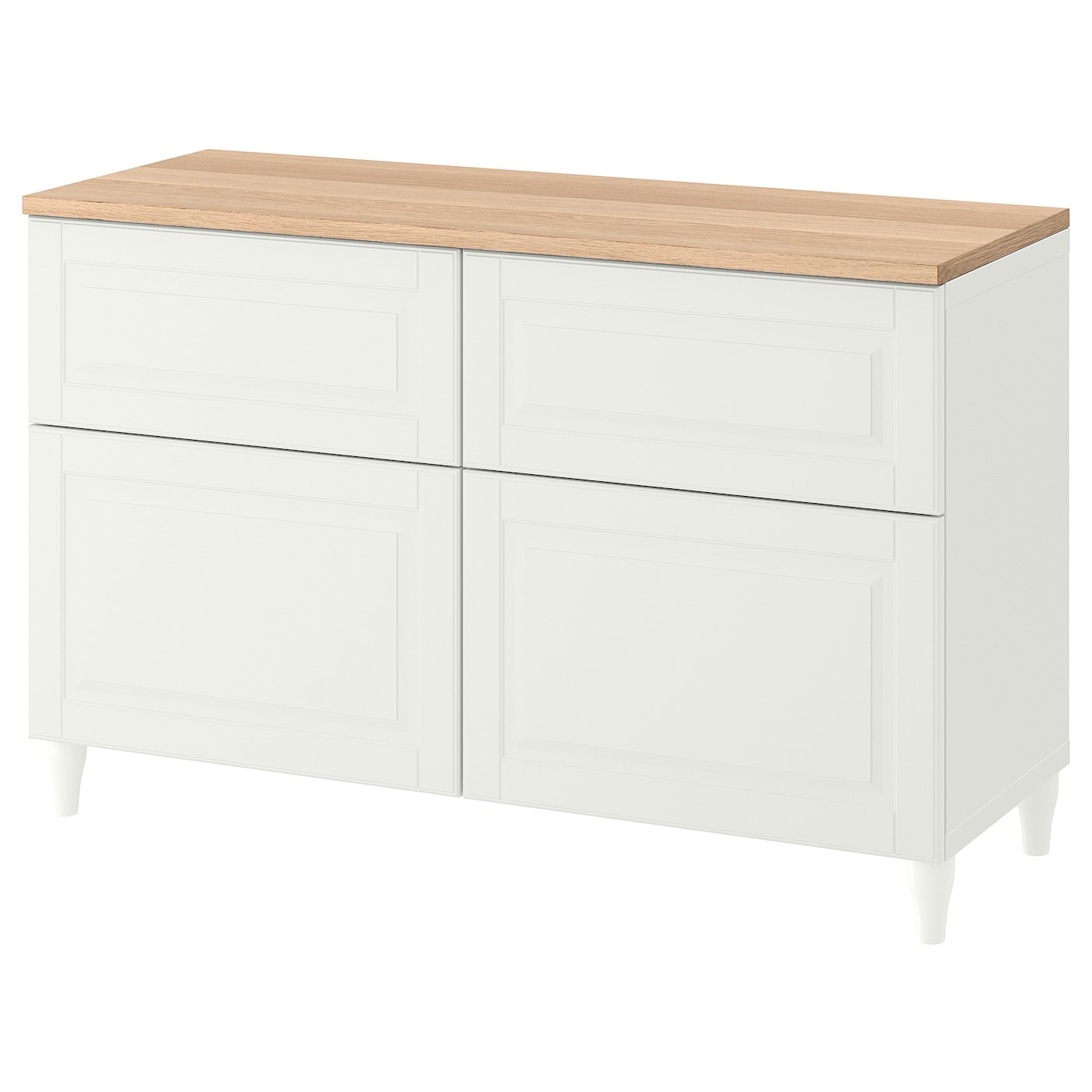 IKEA BESTÅ kombinacja regałowa z drzw/szuf, biały/Smeviken/Kabbarp biały, 120x42x76 cm