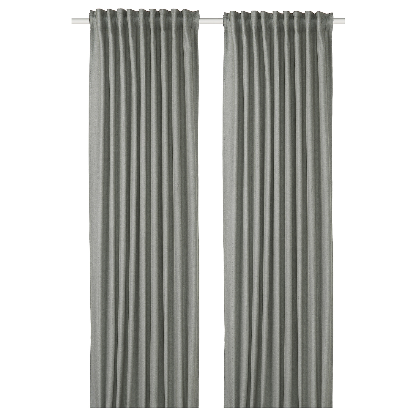 IKEA TIBAST zasłony zacieniające, 1 para, ciemnozielony/na taśmie, 145x300 cm
