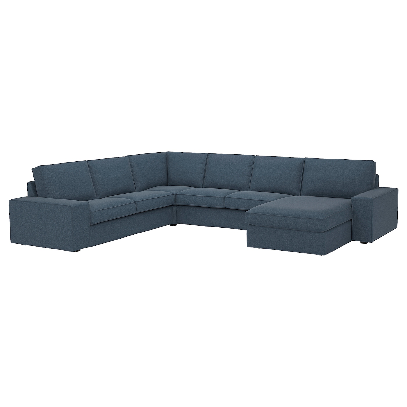 IKEA KIVIK narożna sofa 5o z szezl, Gunnared niebieski, Głębokość szezlonga: 163 cm
