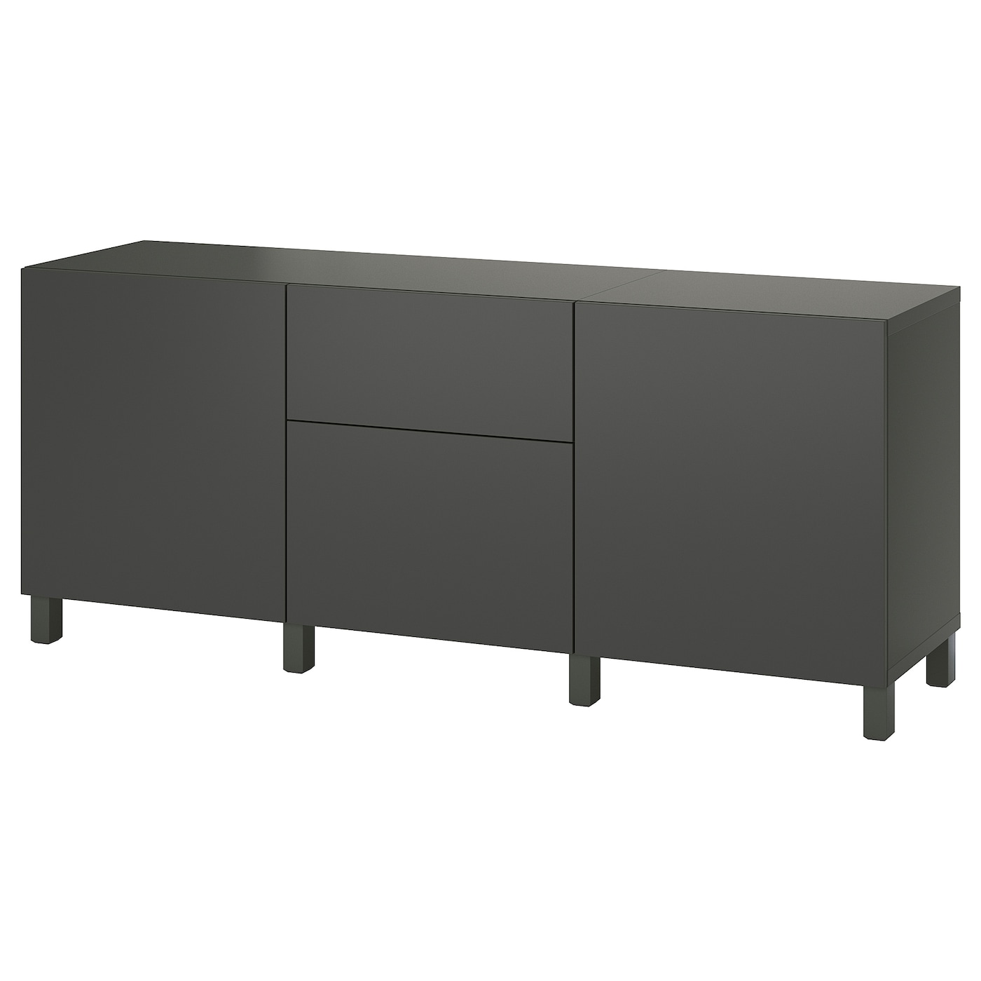 IKEA BESTÅ kombinacja z szufladami, ciemnoszary/Lappviken/Stubbarp ciemnoszary, 180x42x74 cm