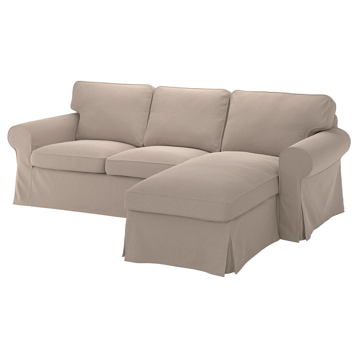 IKEA EKTORP sofa 3-osobowa, z szezlongiem/Tallmyra beżowy, Szerokość: 252 cm