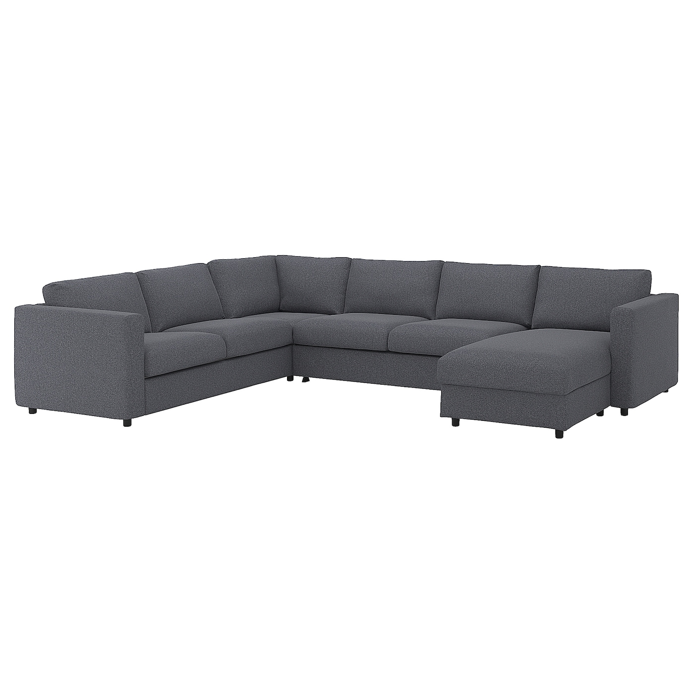 IKEA VIMLE narożna sofa rozkł. 5o z szezl, Gunnared średnioszary, Wysokość łóżka: 53 cm