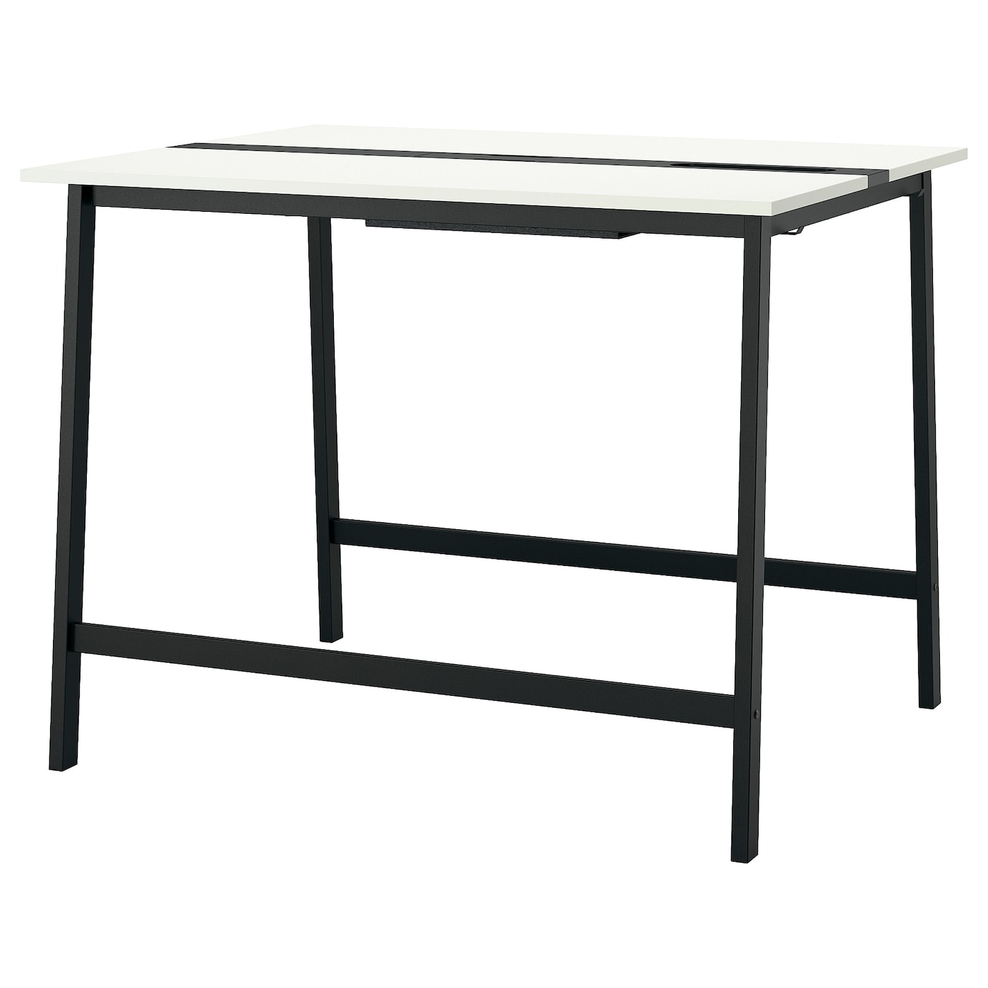 IKEA MITTZON stół konferencyjny, biały/czarny, 140x108x105 cm
