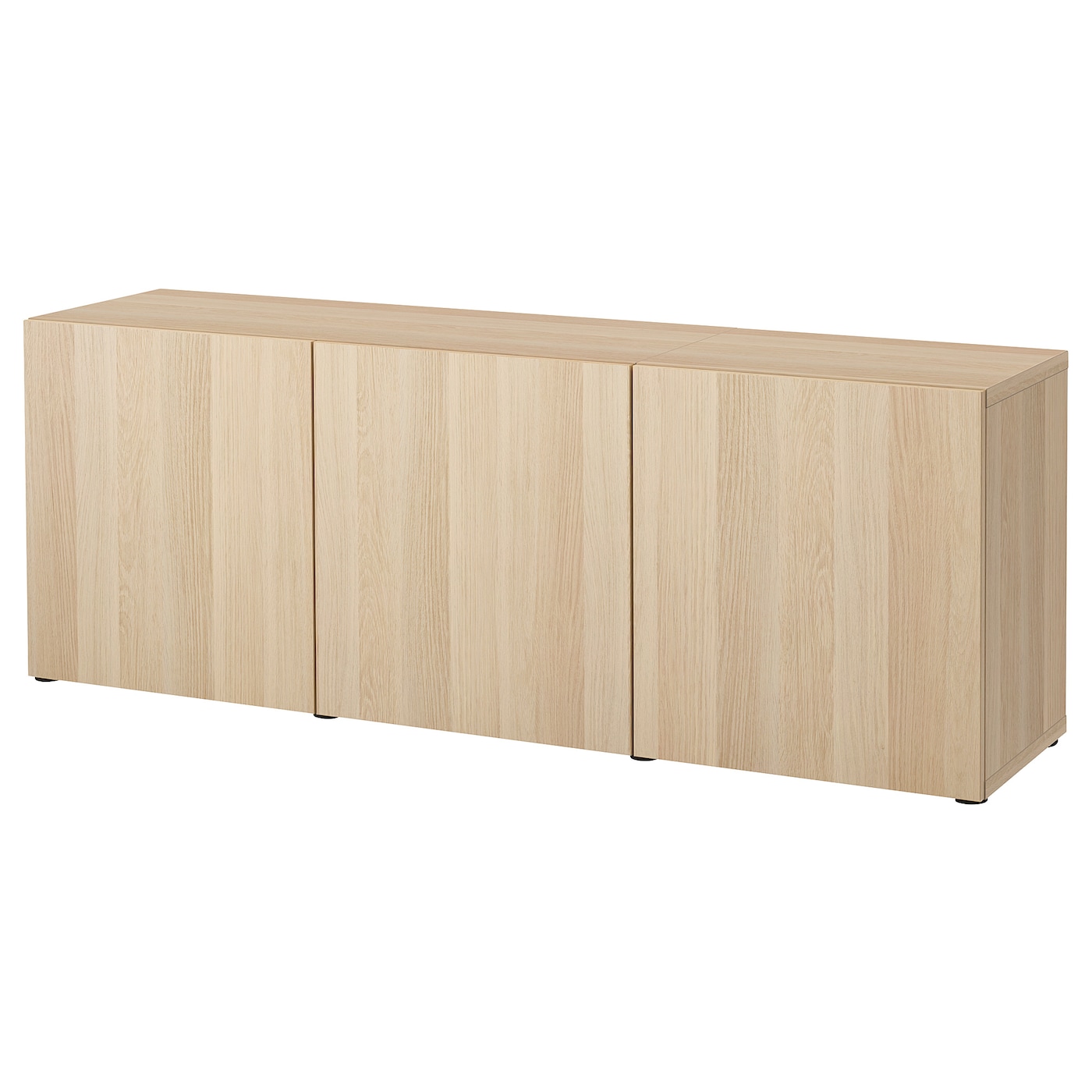 IKEA BESTÅ kombinacja z drzwiami, imitacja dębu bejcowanego na biało/Lappviken imitacja dębu bejcowanego na biało, 180x42x65 cm
