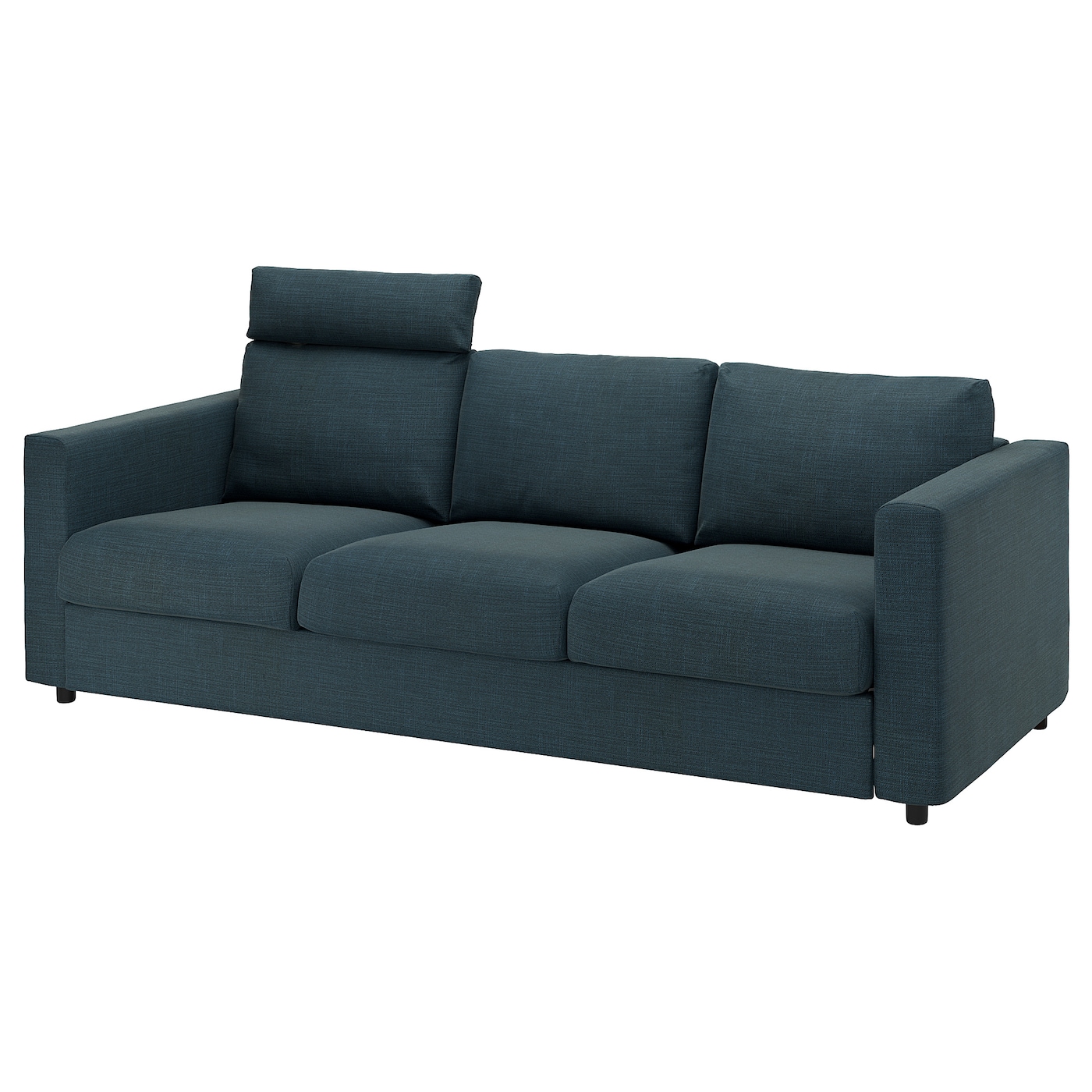 IKEA VIMLE sofa 3-osobowa, z zagłówkiem/Hillared granatowy, Wysokość z zagłówkiem: 103 cm