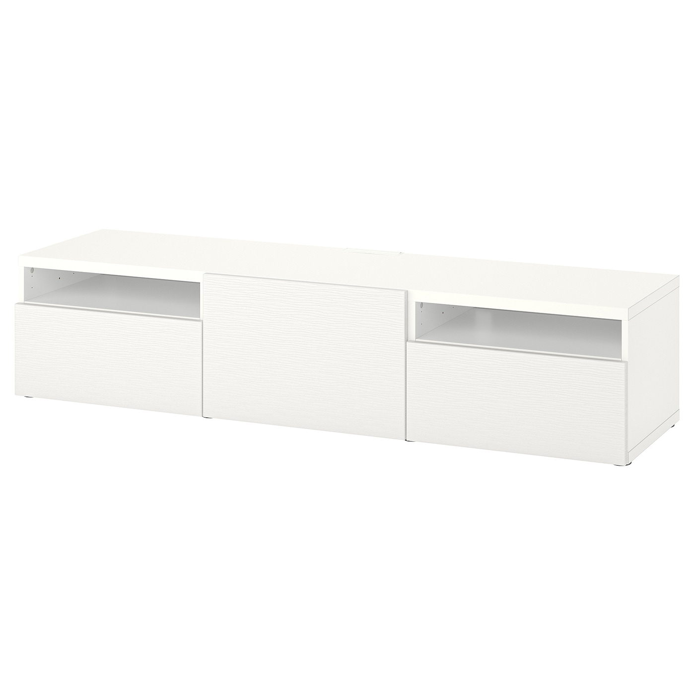 IKEA BESTÅ ława TV z szufladami i drzwiami, biały/Laxviken biały, 180x42x39 cm