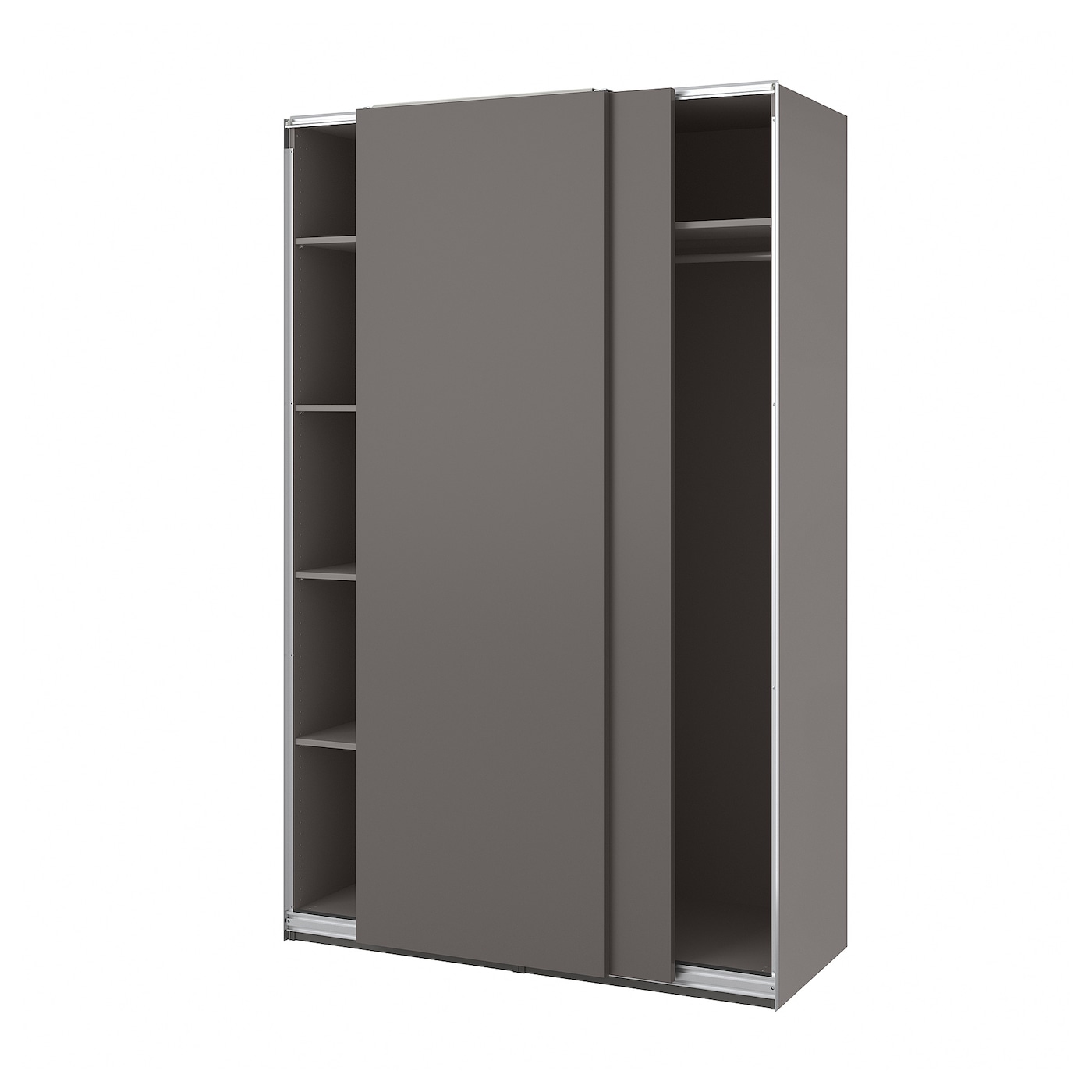 IKEA PAX / HASVIK szafa, ciemnoszary/ciemnoszary, 150x66x236 cm