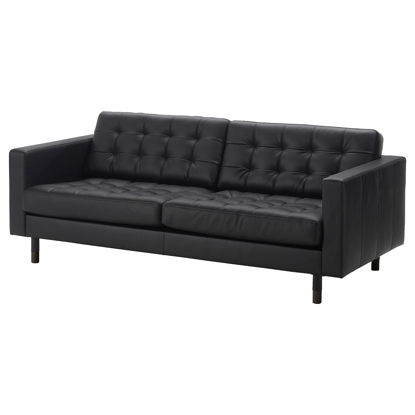 IKEA LANDSKRONA sofa 3-osobowa, Grann/Bomstad czarny/drewno/czarny, Szerokość: 204 cm