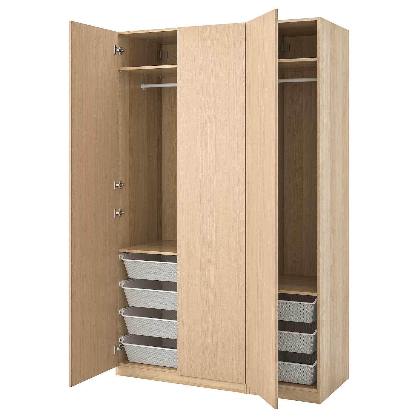 IKEA PAX / FORSAND szafa, imitacja dębu bejcowanego na biało/imitacja dębu bejcowanego na biało, 150x60x236 cm