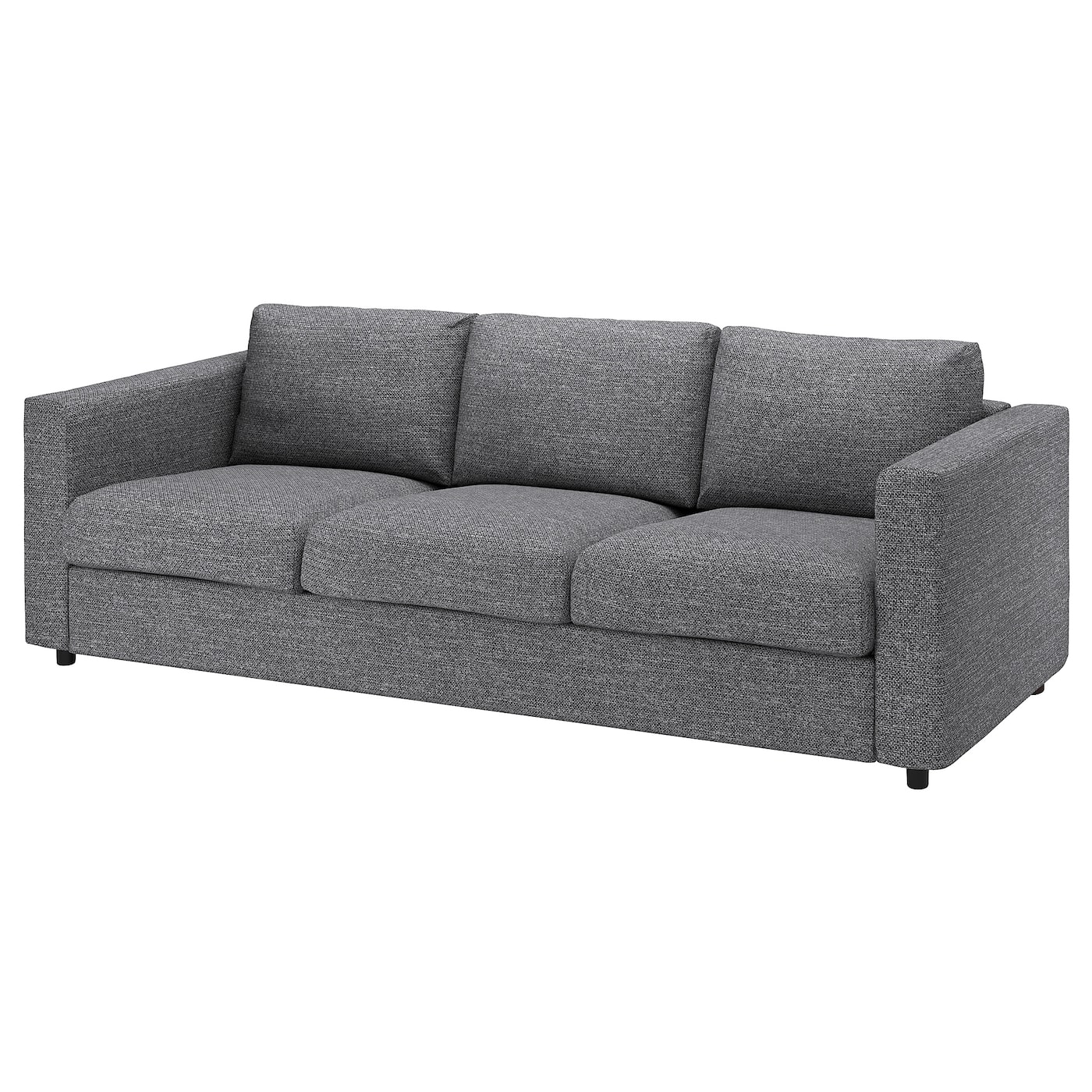 IKEA VIMLE sofa 3-osobowa, Lejde szary-czarny, Wysokość z poduchami oparcia: 83 cm