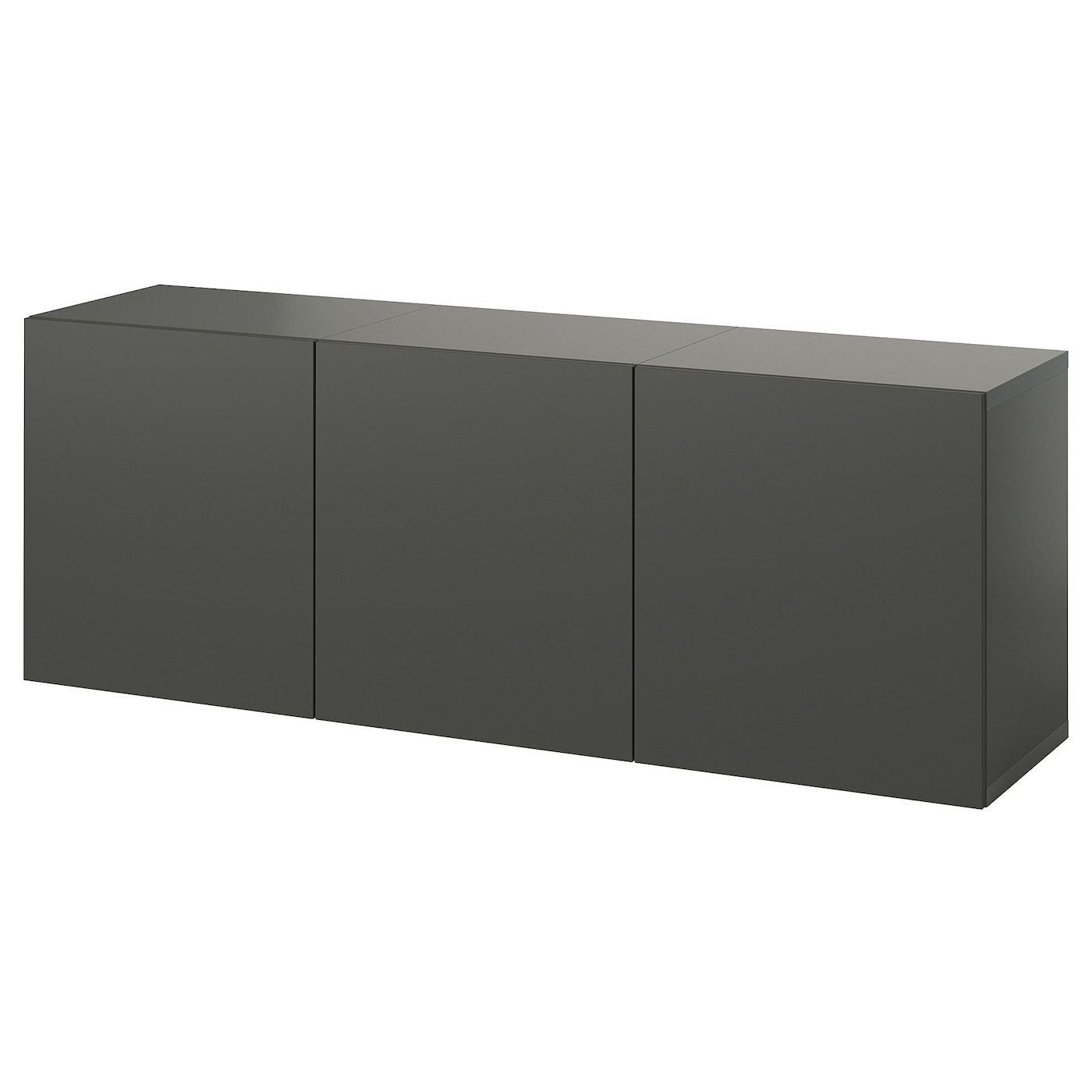 IKEA BESTÅ kombinacja szafek ściennych, ciemnoszary/Lappviken ciemnoszary, 180x42x64 cm