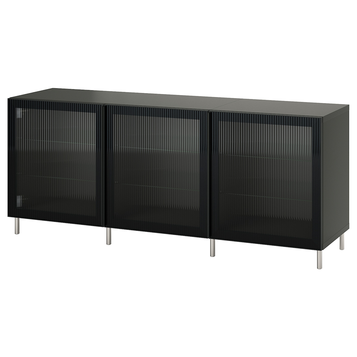 IKEA BESTÅ kombinacja z drzwiami, ciemnoszary/Fällsvik antracyt, 180x42x74 cm