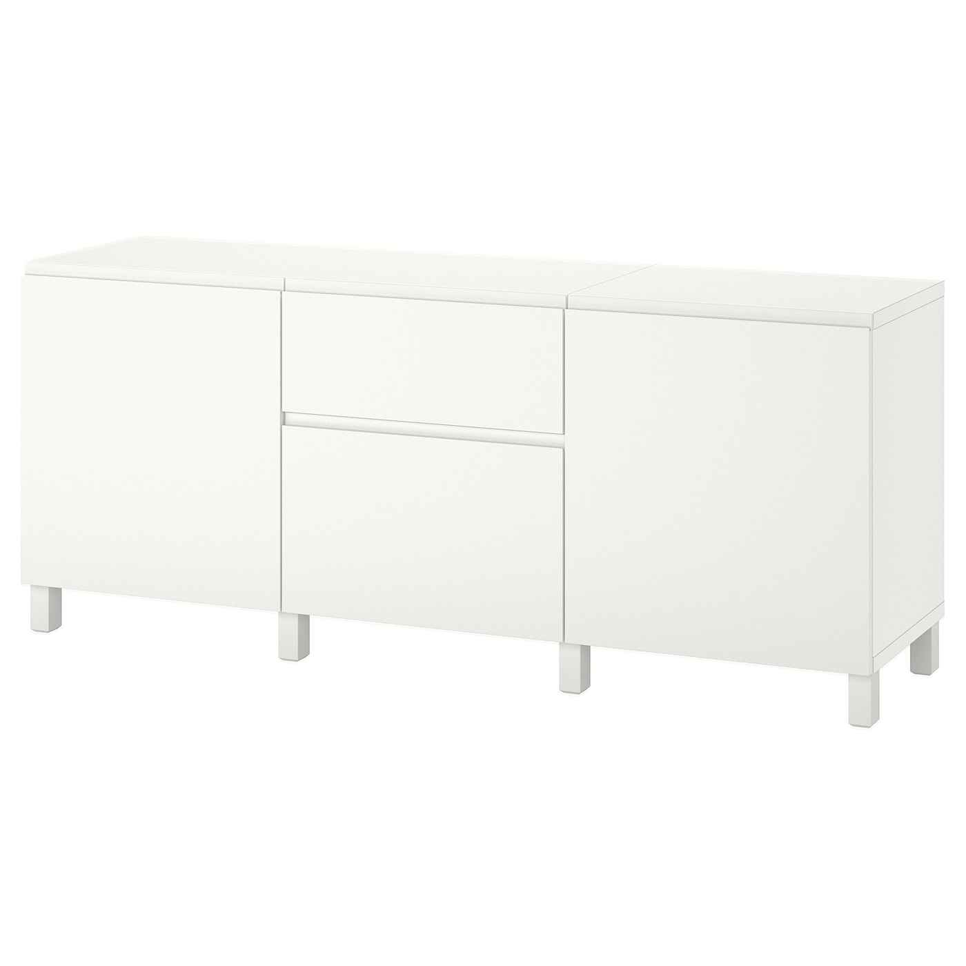 IKEA BESTÅ kombinacja z szufladami, biały/Västerviken/Stubbarp biały, 180x42x74 cm