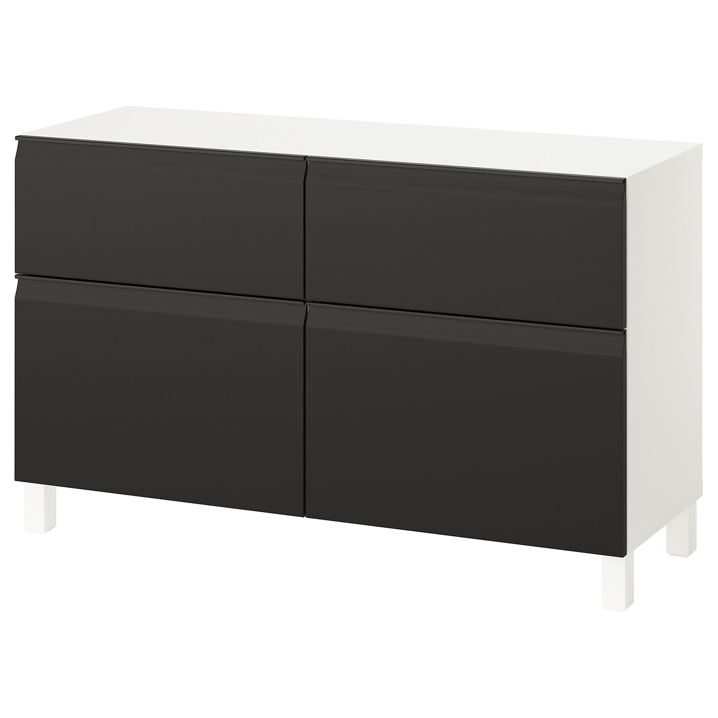 IKEA BESTÅ kombinacja regałowa z drzw/szuf, biały Hammarsmed/Stubbarp/antracyt, 120x42x74 cm