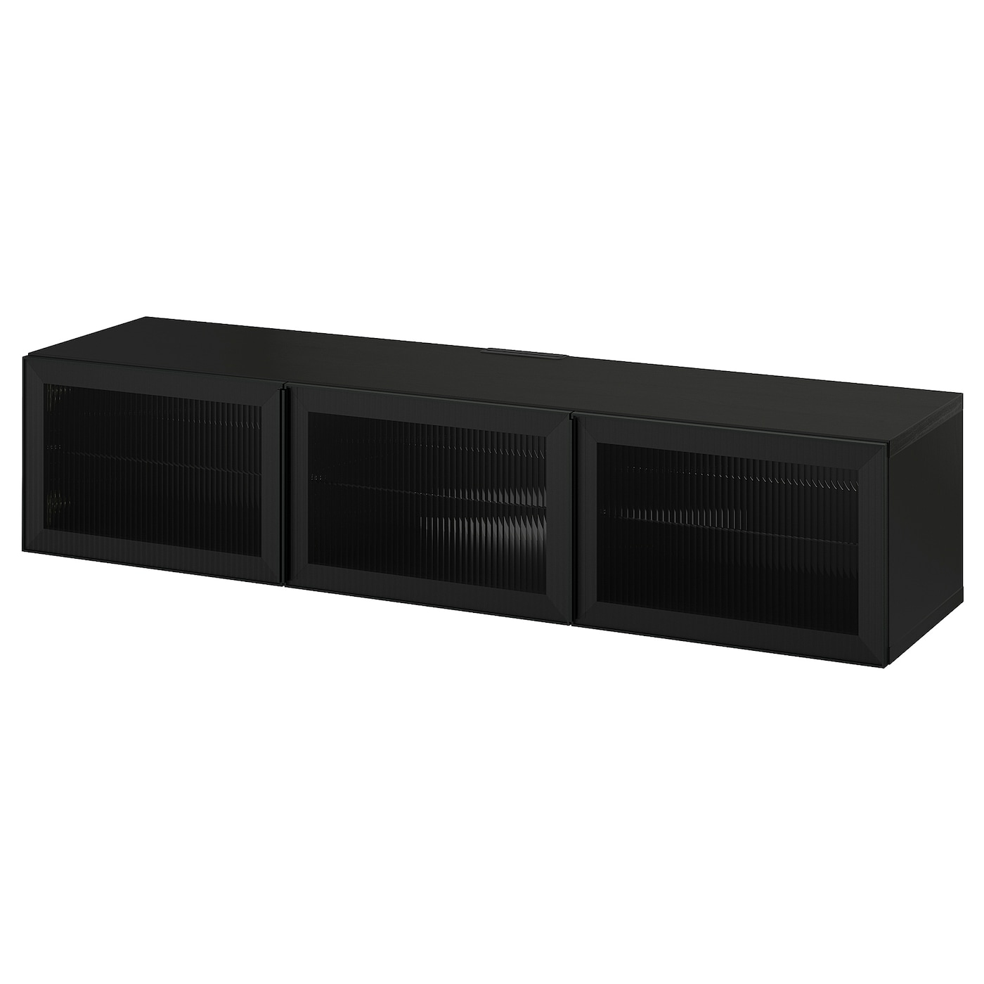 IKEA BESTÅ ława TV z drzwiami, czarnybrąz/Fällsvik antracyt, 180x42x38 cm