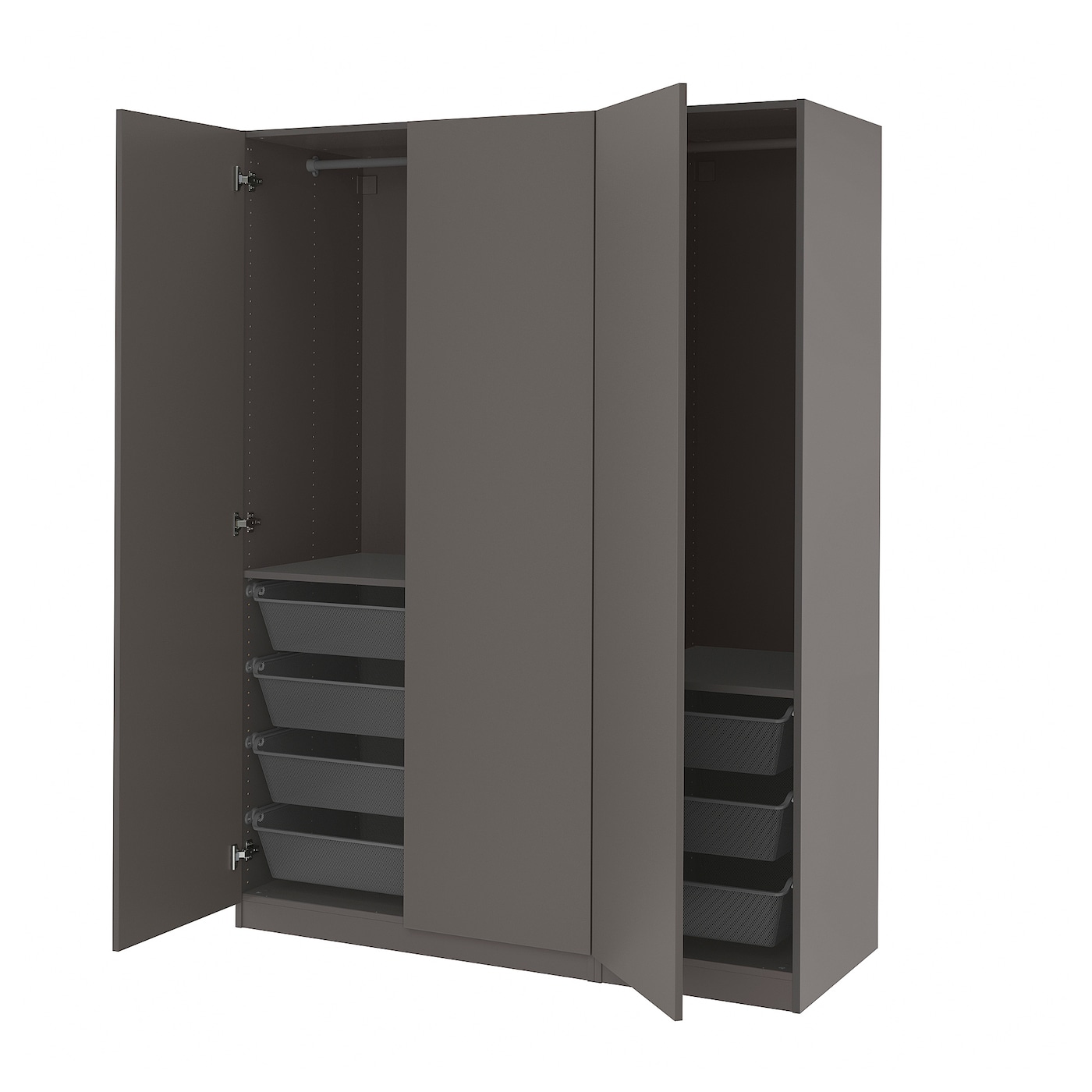 IKEA PAX / FORSAND szafa, ciemnoszary/ciemnoszary, 150x60x201 cm