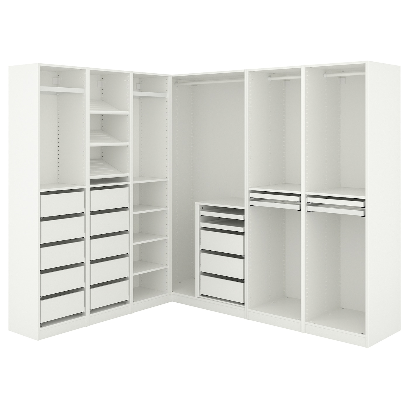 IKEA PAX szafa narożna, biały, 211/213x201 cm