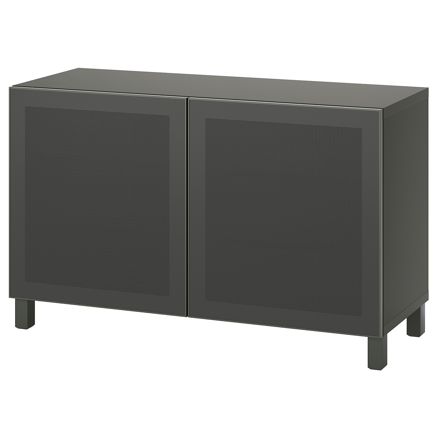 IKEA BESTÅ kombinacja z drzwiami, ciemnoszary/Mörtviken/Stubbarp ciemnoszary, 120x42x74 cm