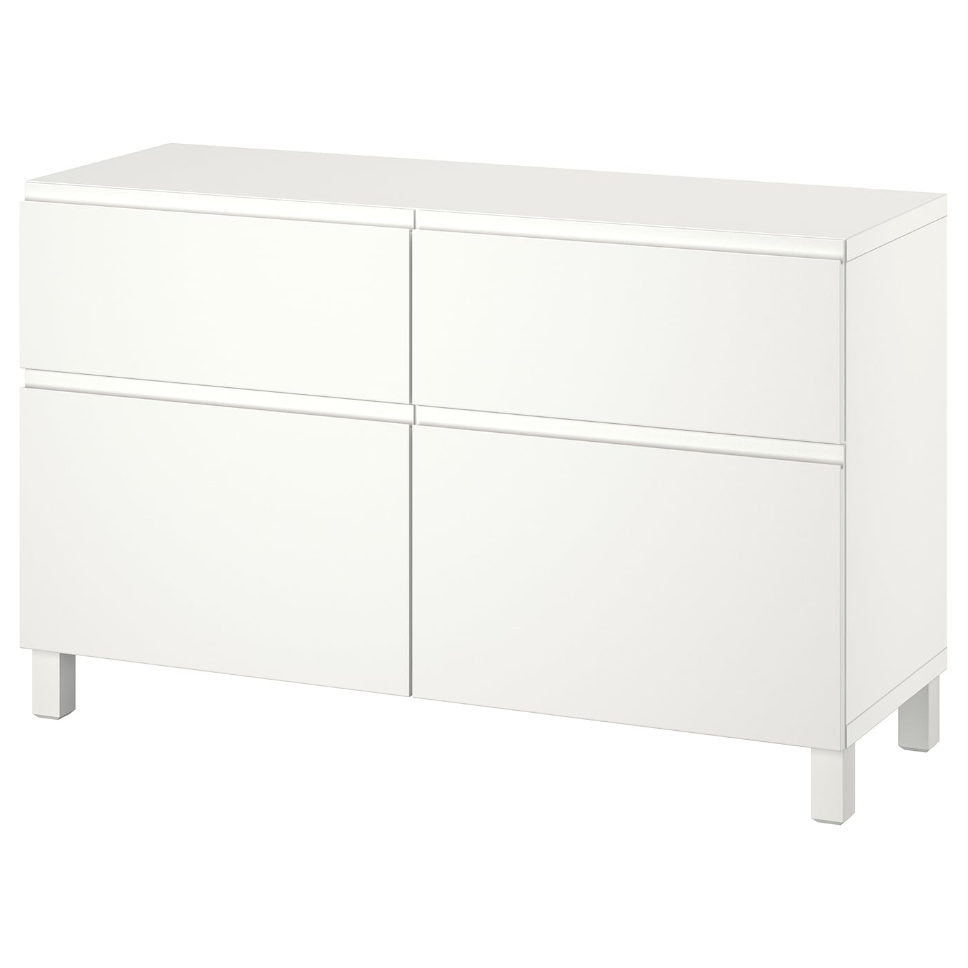 IKEA BESTÅ kombinacja regałowa z drzw/szuf, biały/Västerviken/Stubbarp biały, 120x42x74 cm