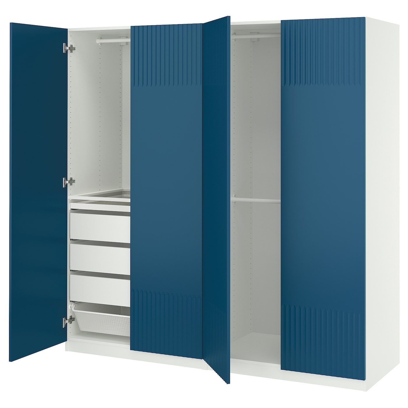 IKEA PAX / FYRUDDEN kombinacja szafy, biały/biały, 200x60x201 cm