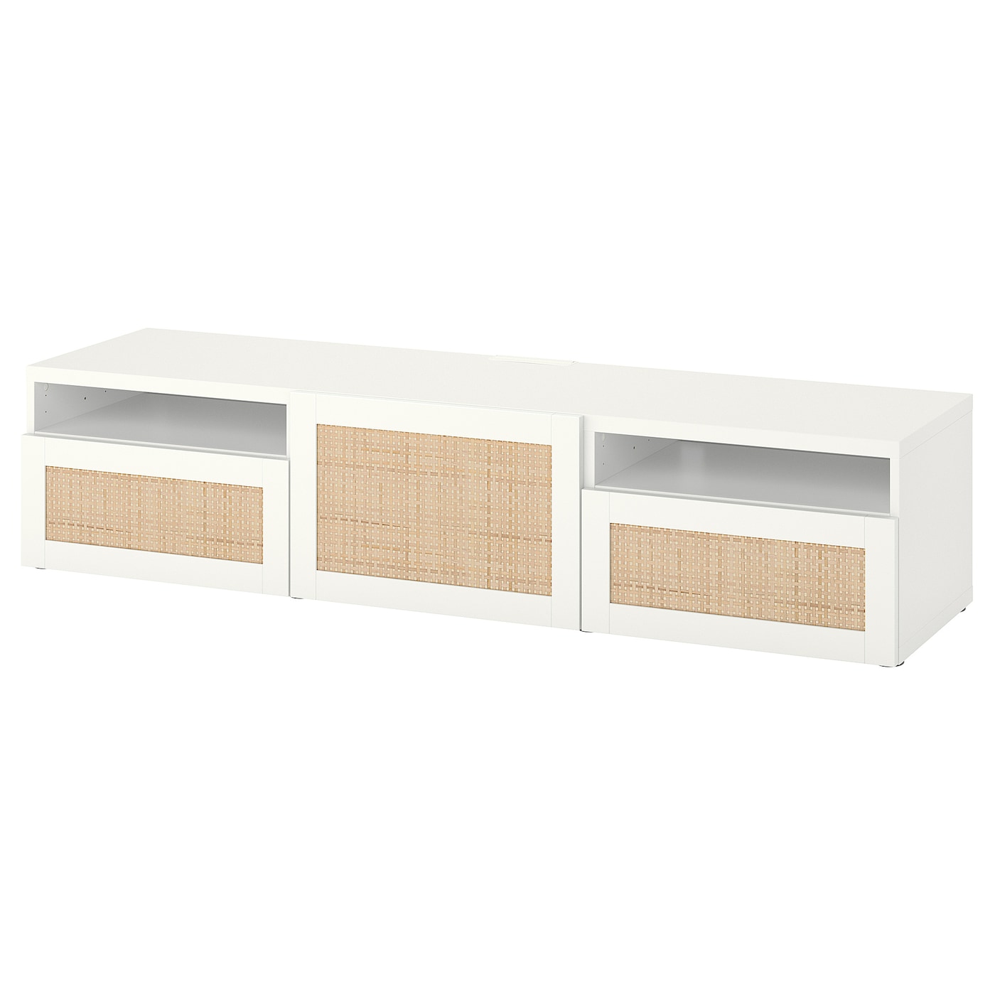 IKEA BESTÅ ława TV z szufladami i drzwiami, biały/Studsviken biały, 180x42x39 cm