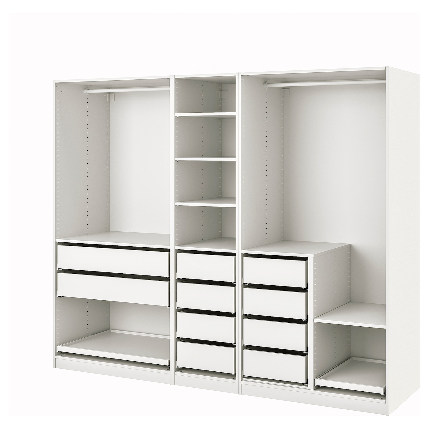 IKEA PAX kombinacja szafy, biały, 250x58x201 cm