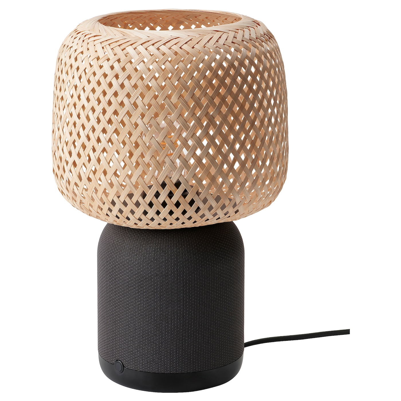 IKEA SYMFONISK lampa głośnik Wi-Fi, klosz bambus, Długość kabla: 200 cm