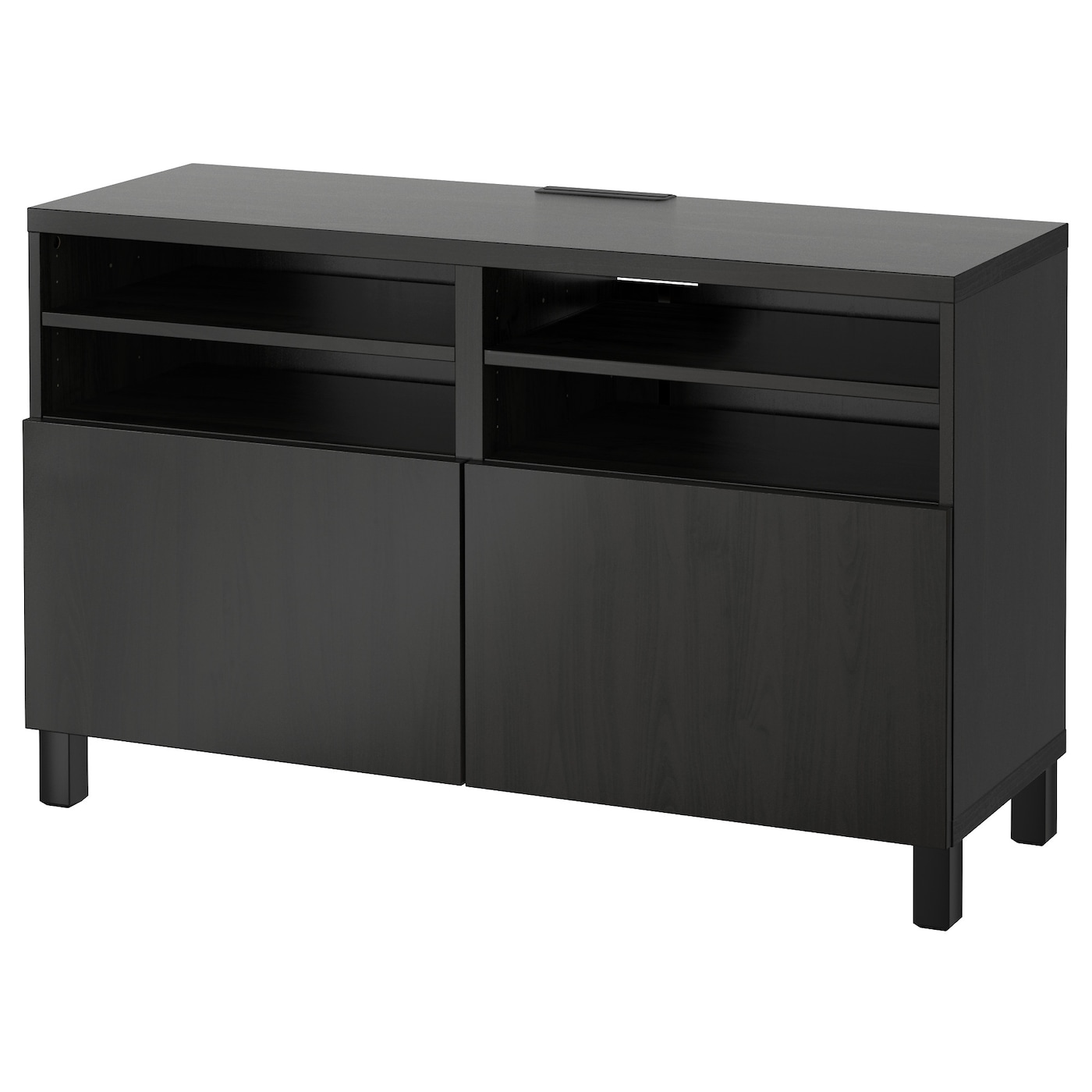IKEA BESTÅ ława TV z drzwiami, czarnybrąz/Lappviken/Stubbarp czarnybrąz, 120x42x74 cm