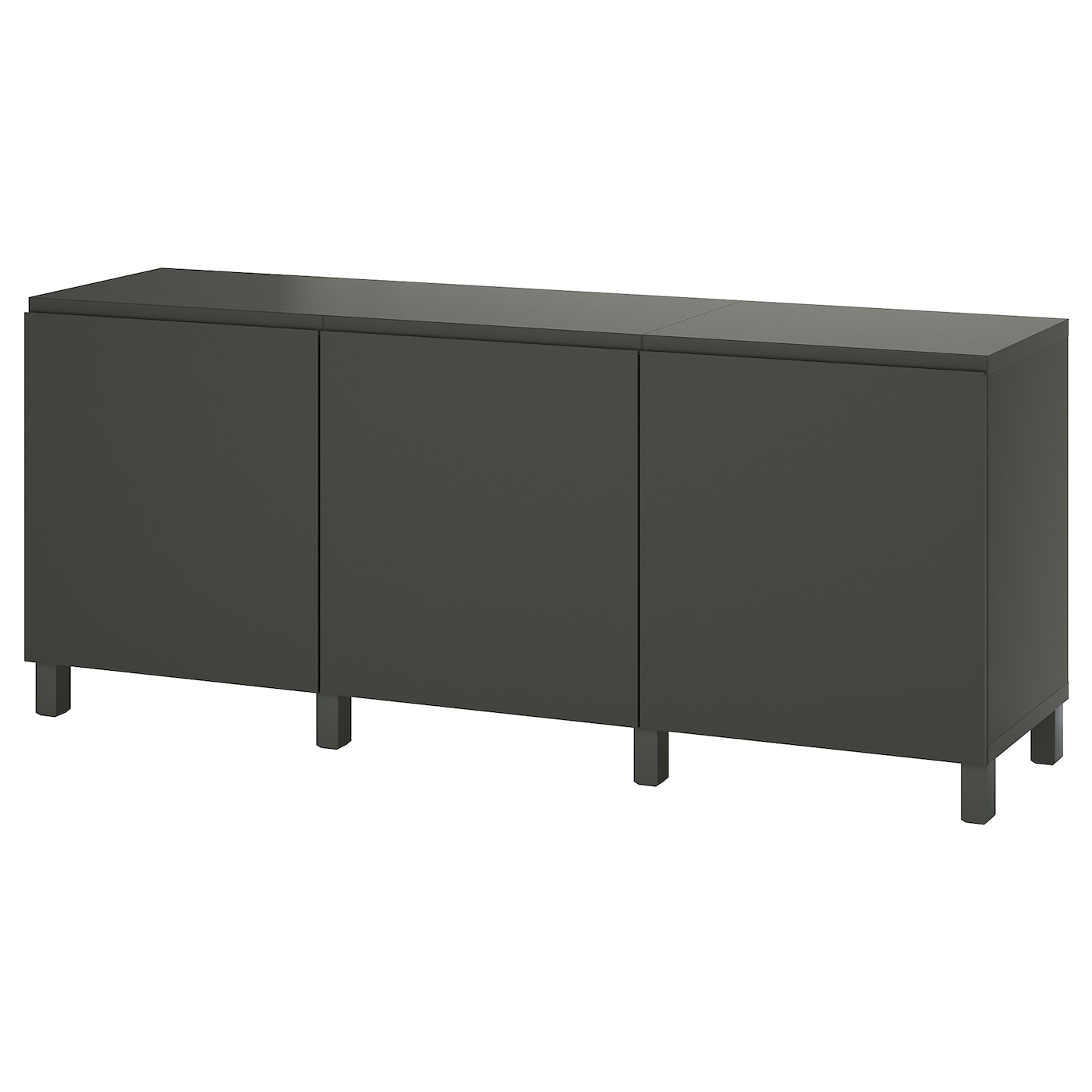 IKEA BESTÅ kombinacja z drzwiami, ciemnoszary/Västerviken/Stubbarp ciemnoszary, 180x42x74 cm