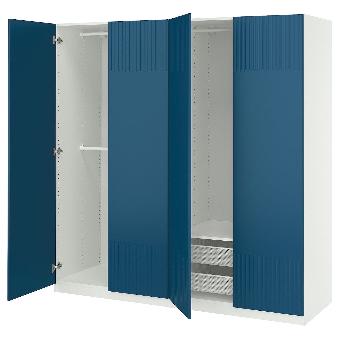 IKEA PAX / FYRUDDEN kombinacja szafy, biały/niebieski, 200x60x201 cm