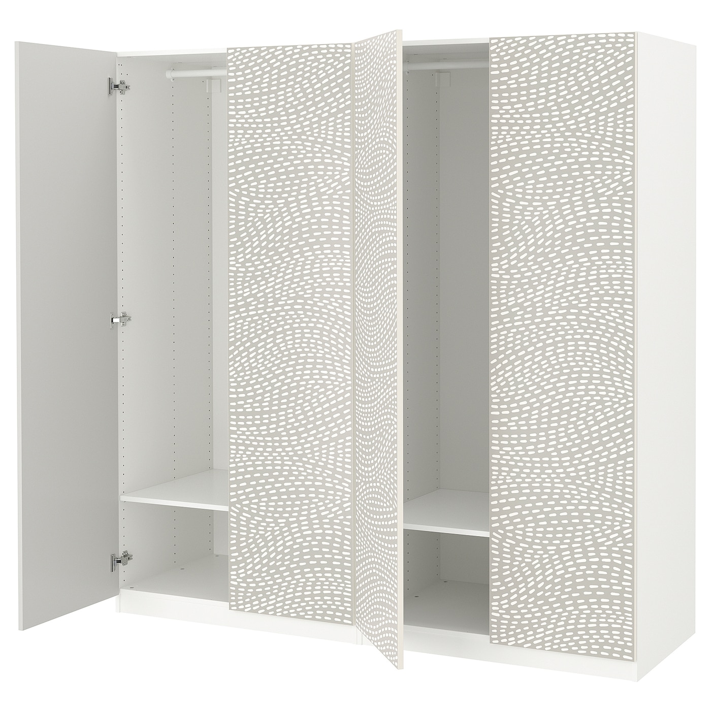 IKEA PAX / MISTUDDEN kombinacja szafy, biały/szary wzór, 200x60x201 cm