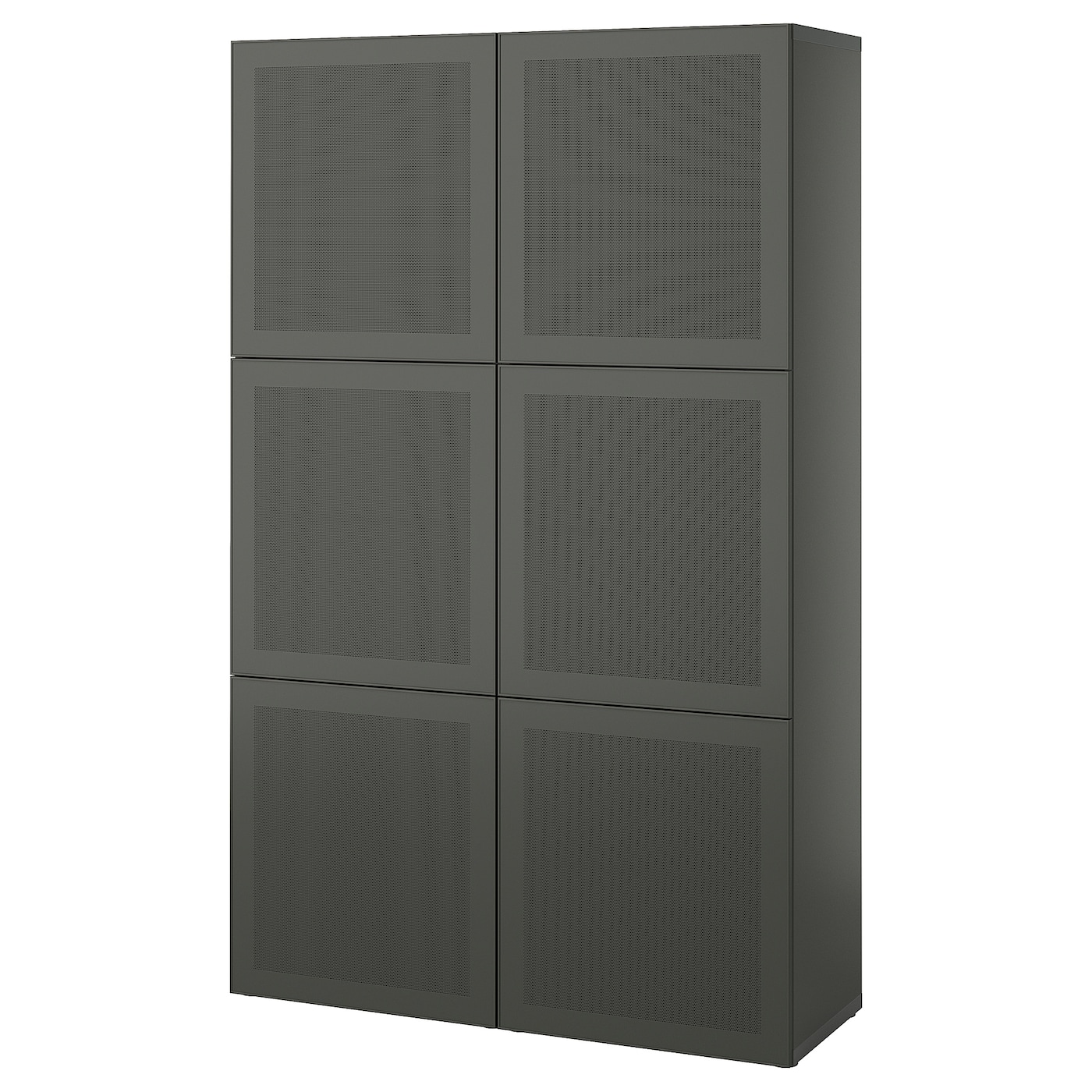 IKEA BESTÅ kombinacja z drzwiami, ciemnoszary/Mörtviken ciemnoszary, 120x42x193 cm