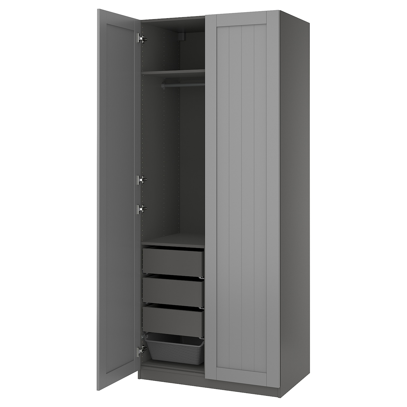 IKEA PAX / GULLABERG kombinacja szafy, ciemnoszary/szary, 100x60x236 cm