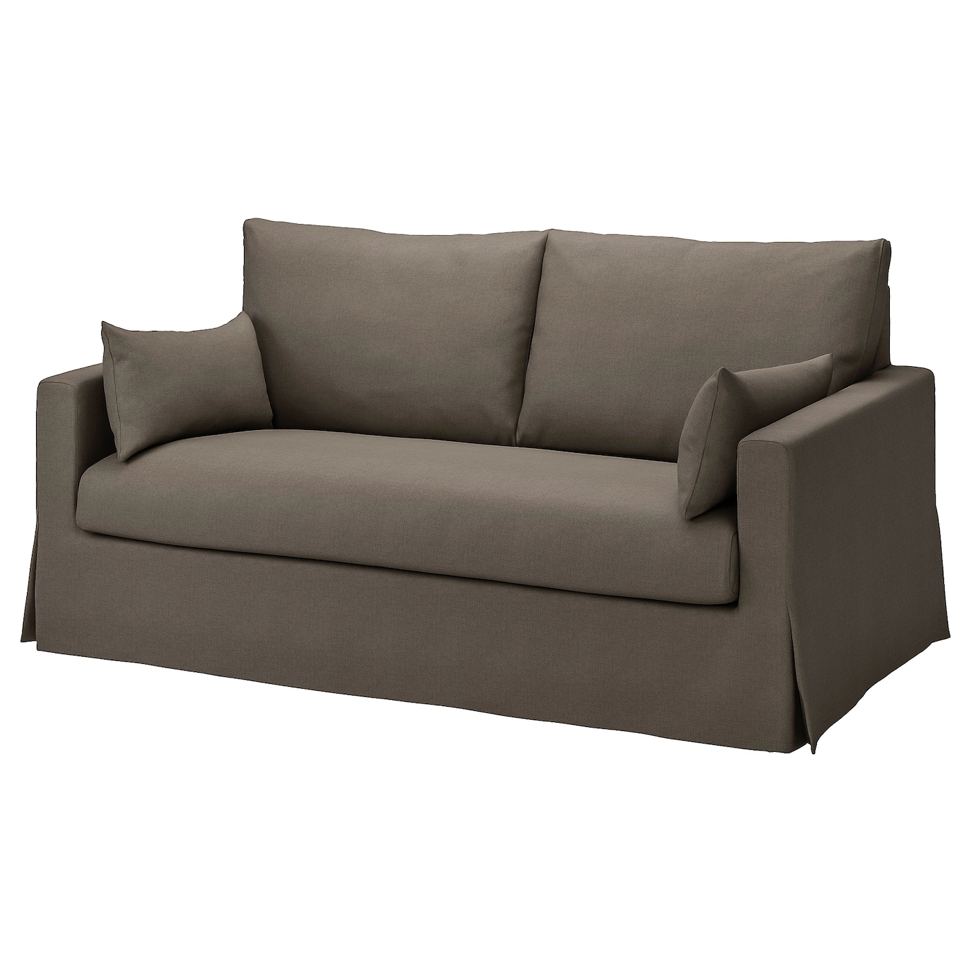 IKEA HYLTARP sofa 2-osobowa, rozkładana, Gransel szarobrązowy, Wysokość podłokietnika: 63 cm