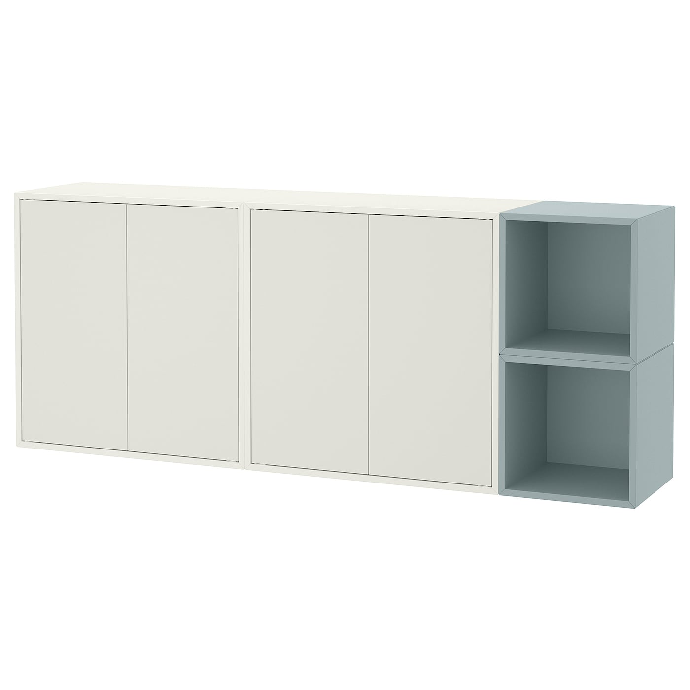 IKEA EKET kombinacja szafek ściennych, biały/jasny szaroniebieski, 175x35x70 cm