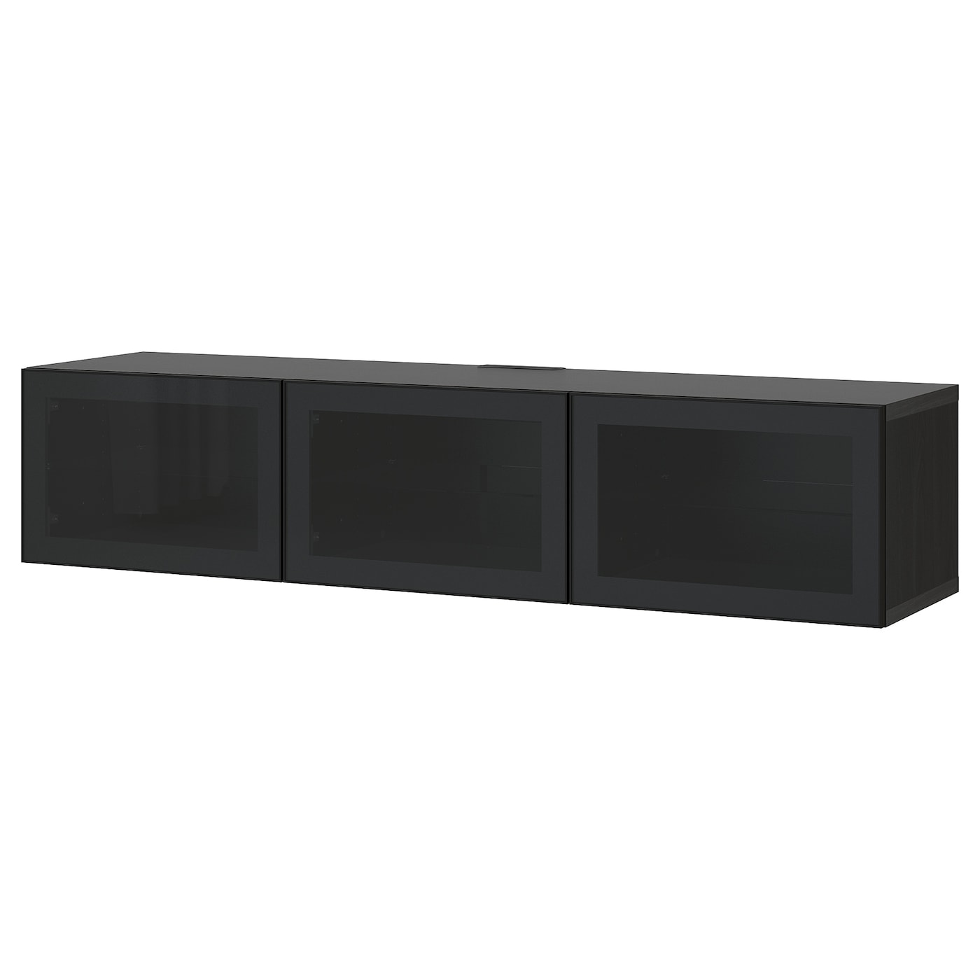 IKEA BESTÅ ława TV z drzwiami, czarnybrąz/Glassvik szkło, 180x42x38 cm
