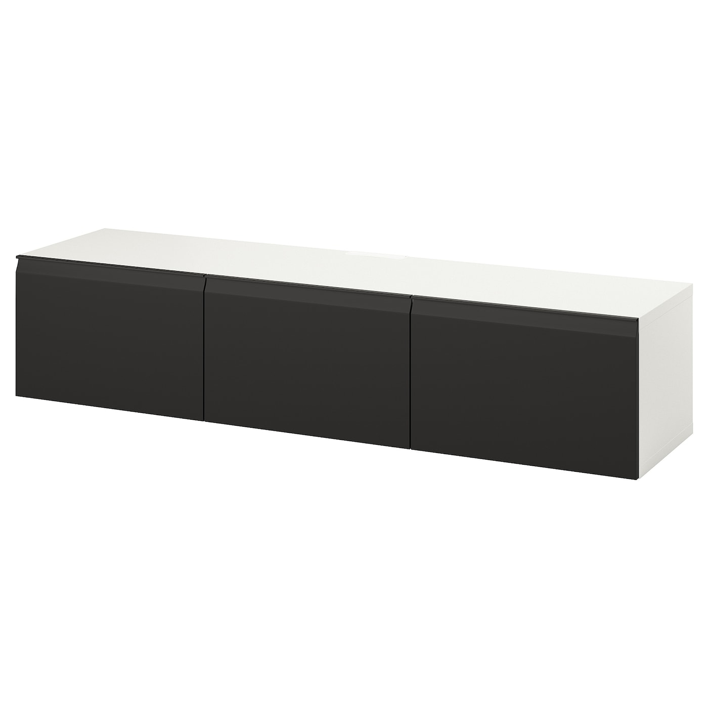IKEA BESTÅ ława TV z drzwiami, biały/Hammarsmed antracyt, 180x42x38 cm