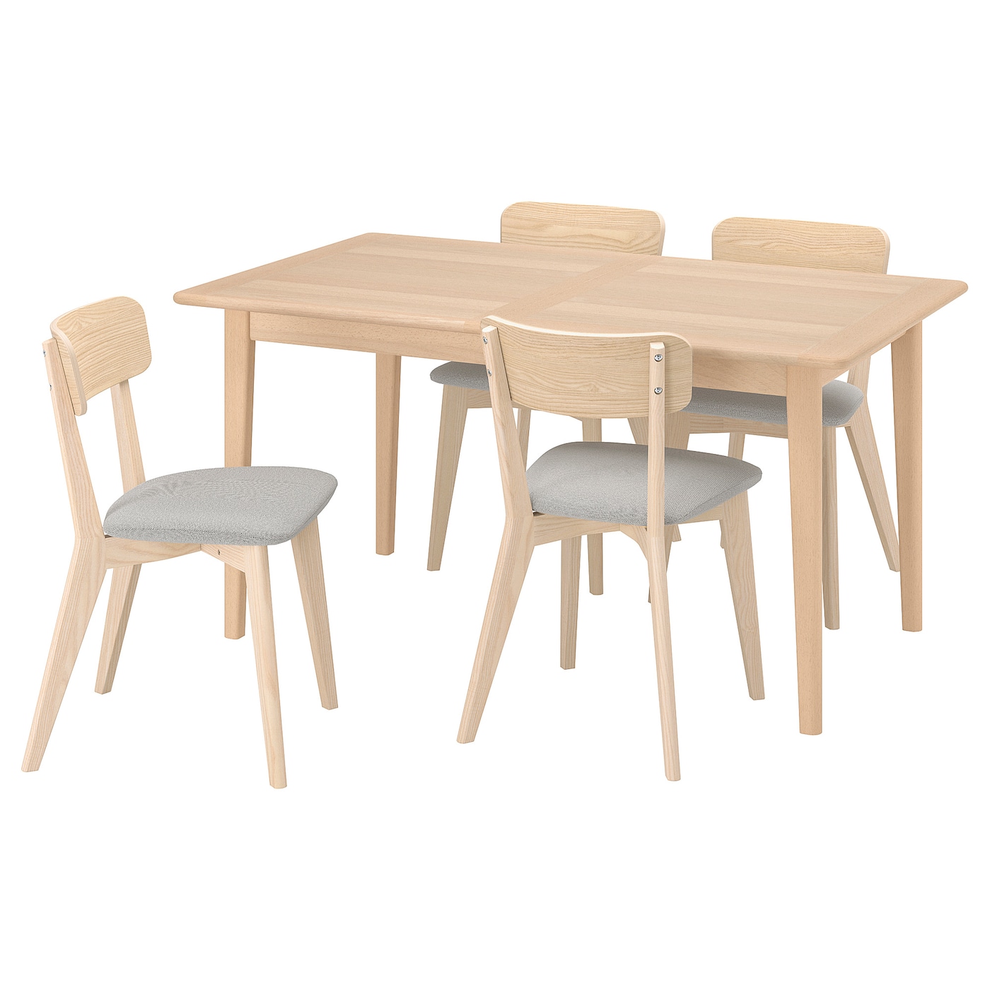 IKEA SKANSNÄS / LISABO stół i 4 krzesła, jasny buk jesion/Tallmyra biały/czarny, 150/205 cm
