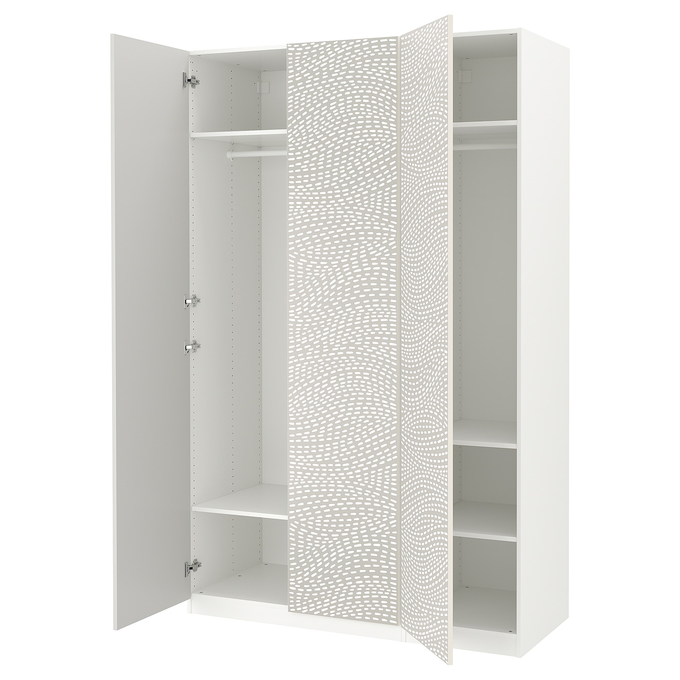 IKEA PAX / MISTUDDEN kombinacja szafy, biały/szary wzór, 150x60x236 cm