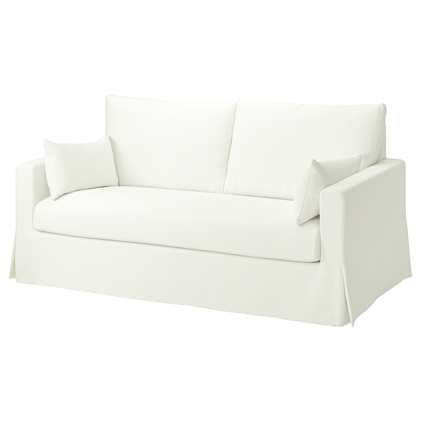 IKEA HYLTARP sofa 2-osobowa, rozkładana, Hallarp biały, Wysokość podłokietnika: 63 cm