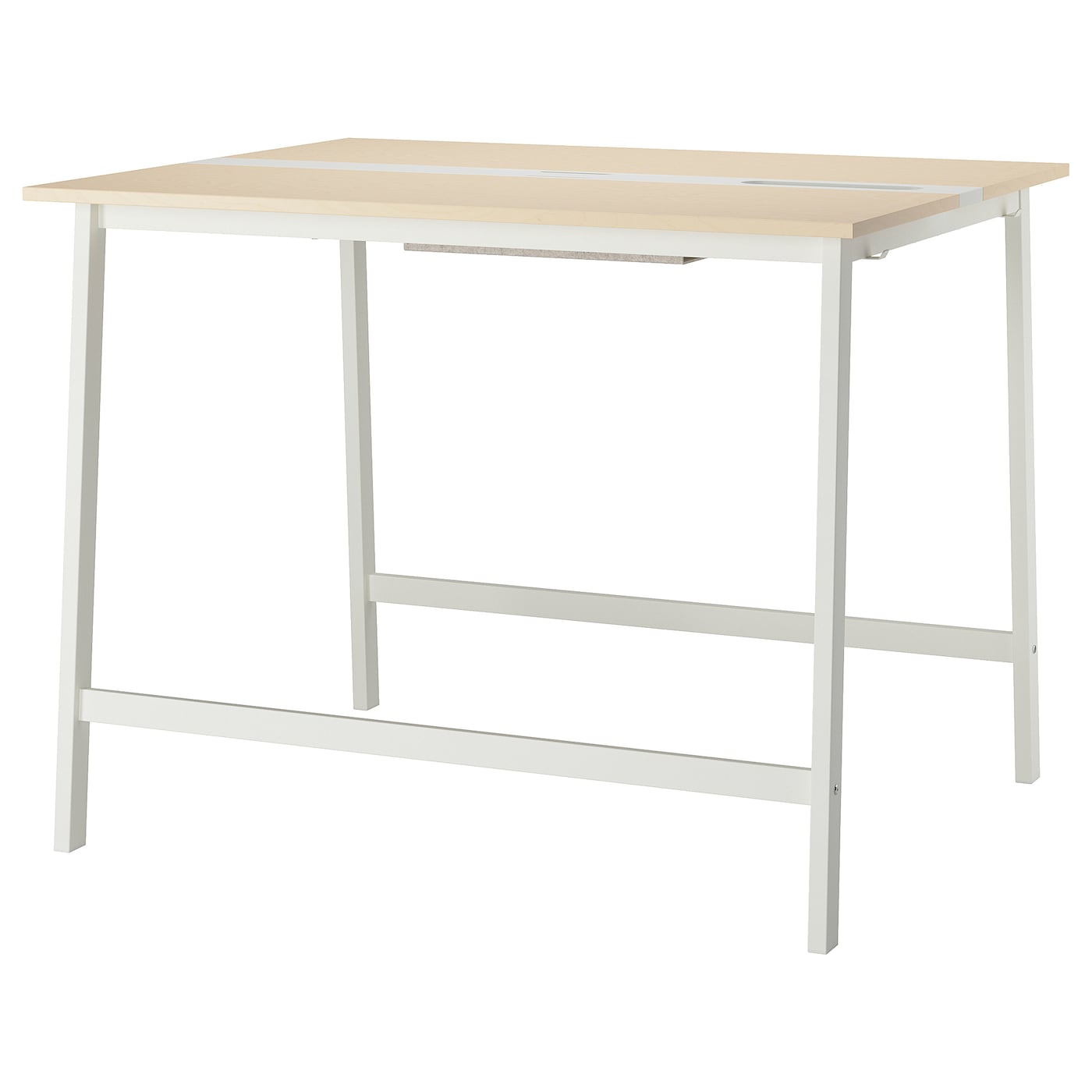 IKEA MITTZON stół konferencyjny, okl brzoz/biały, 140x108x105 cm