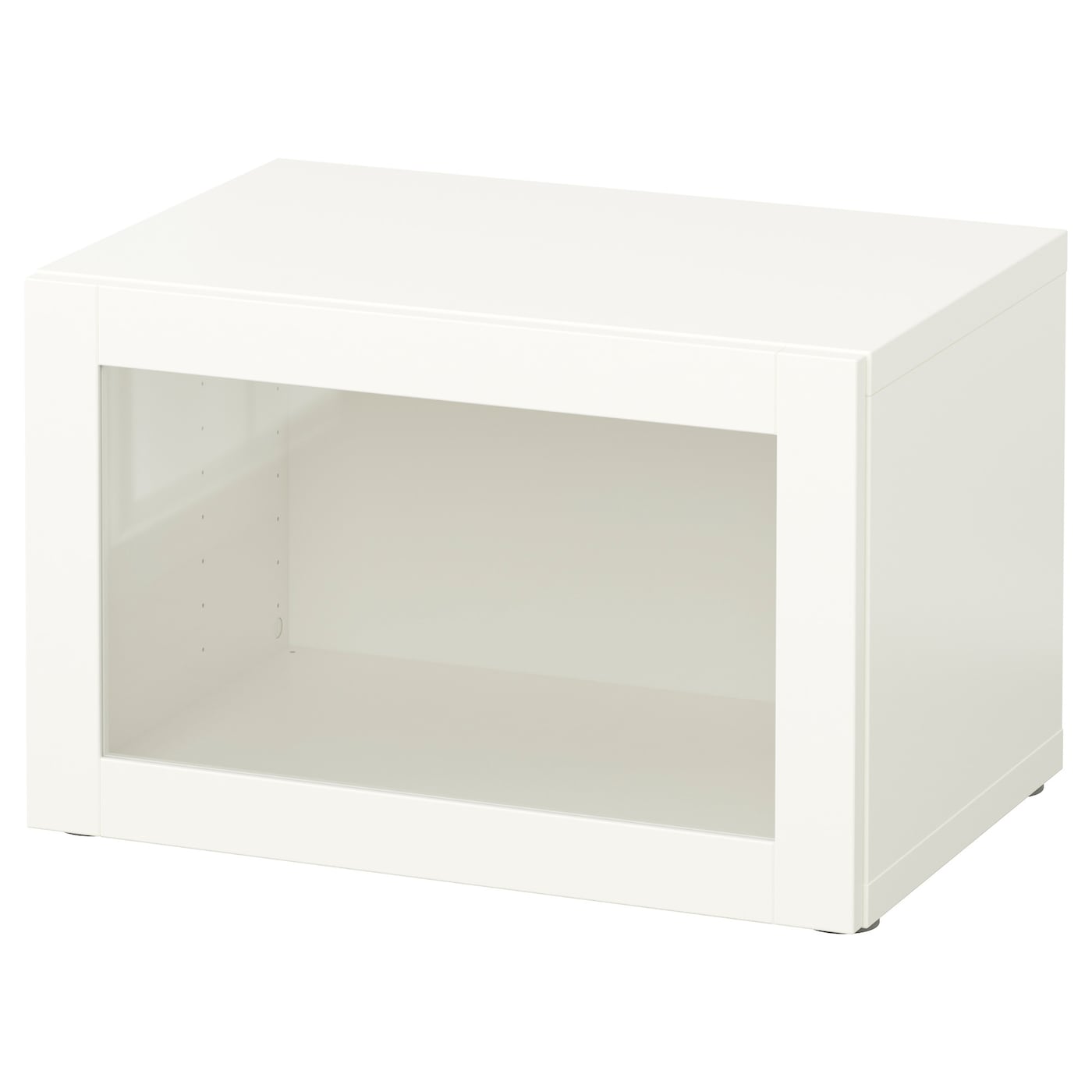 IKEA BESTÅ witryna, biały/Sindvik białe szkło przezroczyste, 60x42x38 cm