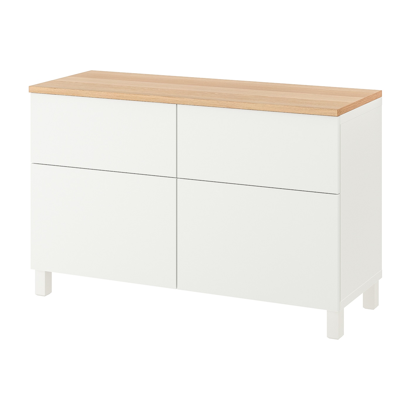IKEA BESTÅ kombinacja regałowa z drzw/szuf, biały/Lappviken/Stubbarp biały, 120x42x76 cm