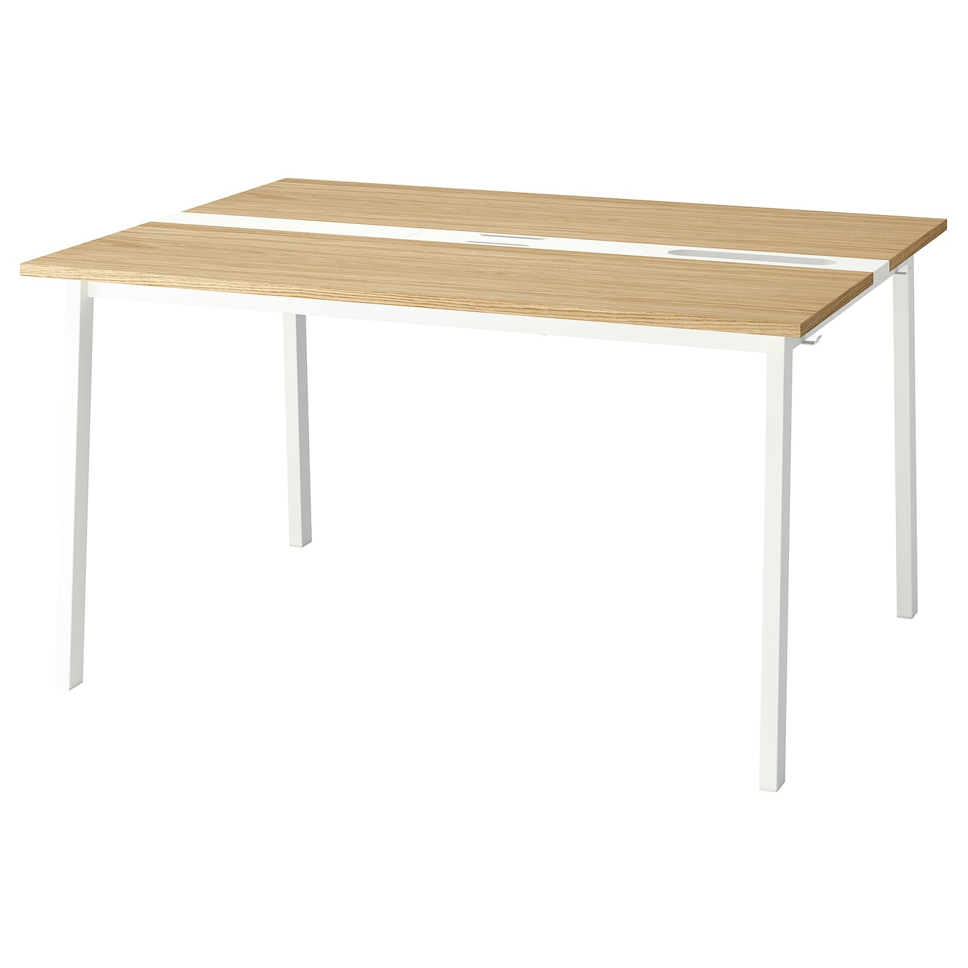 IKEA MITTZON stół konferencyjny, okl dęb/biały, 140x108x75 cm