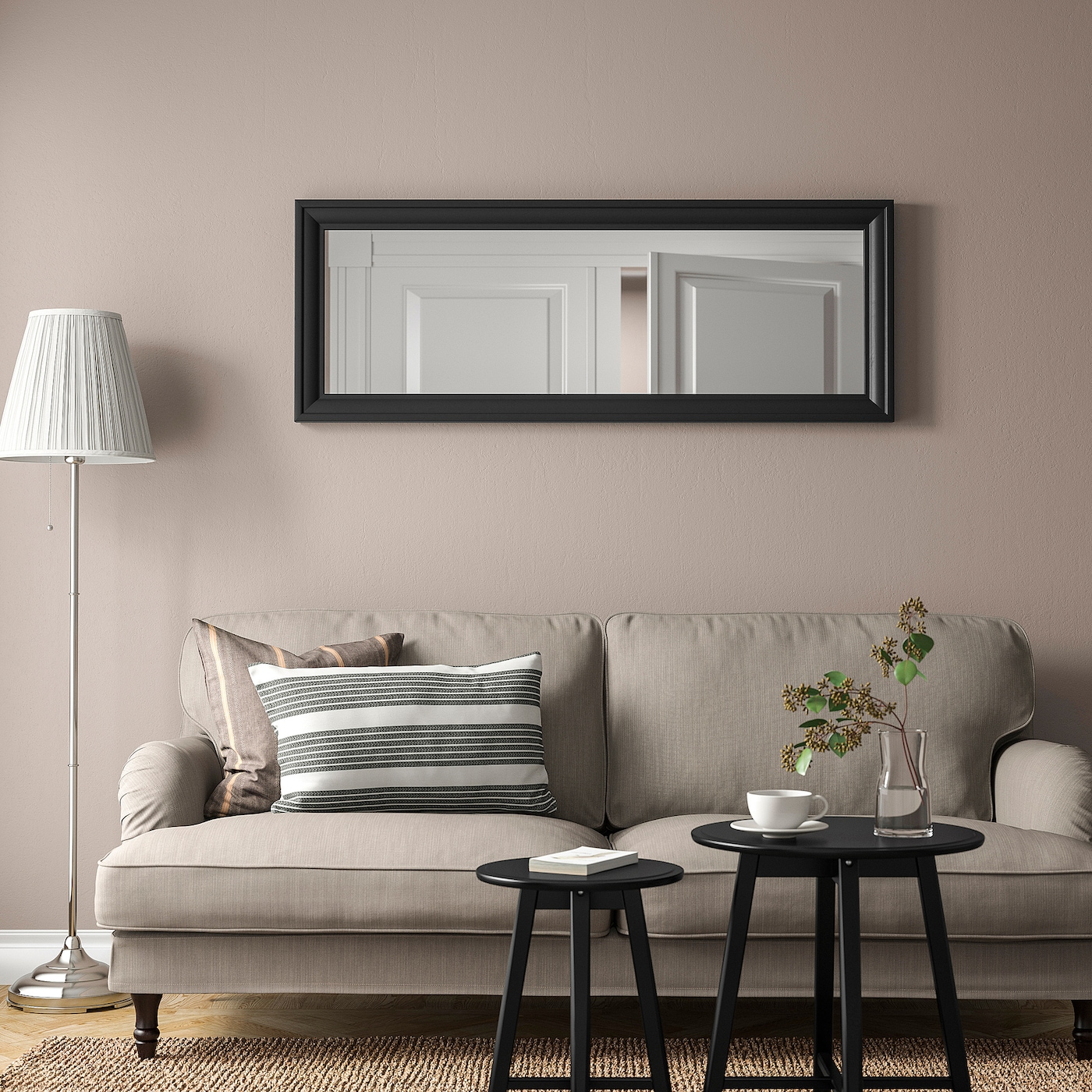 IKEA TOFTBYN lustro, czarny, 52x140 cm