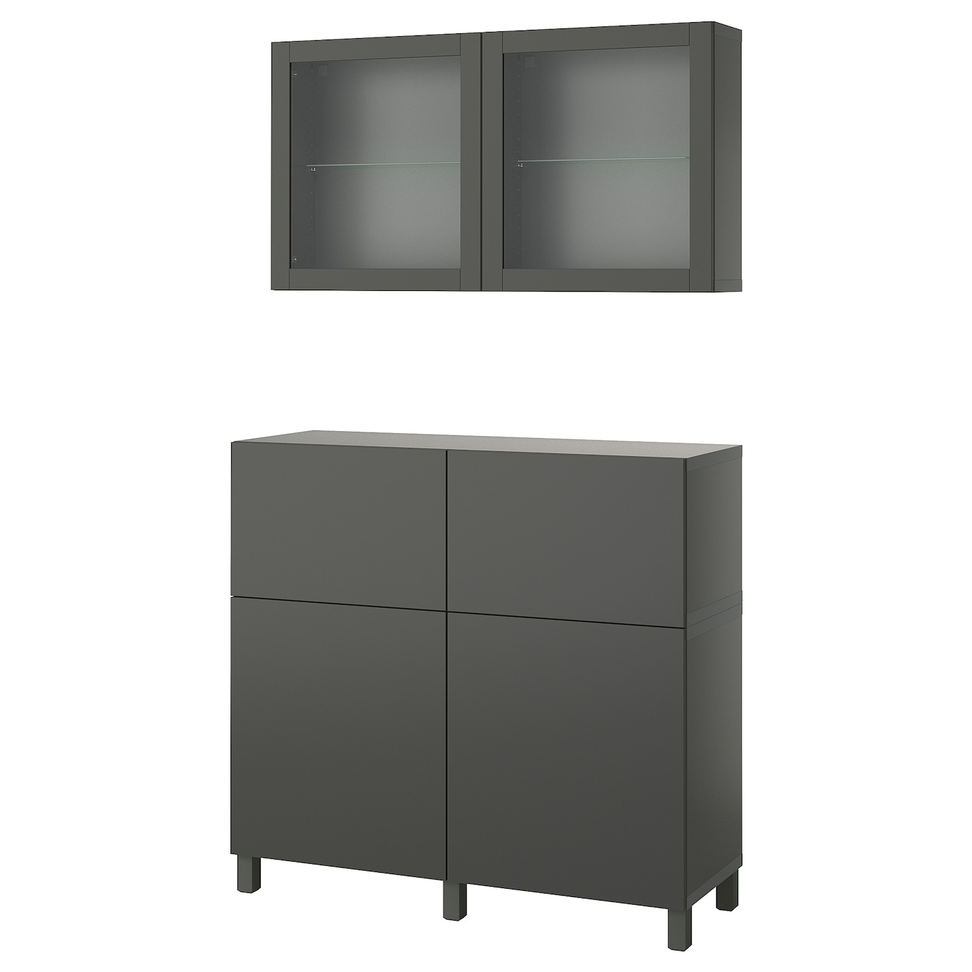 IKEA BESTÅ kombinacja regałowa z drzw/szuf, ciemnoszary Lappviken/Stubbarp/Sindvik ciemnoszary, 120x42x213 cm